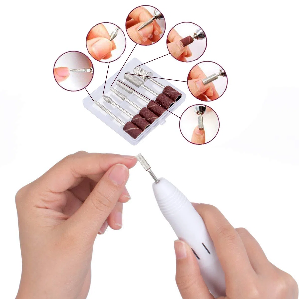 Cadrim Torno para Uñas Profesional para Manicura y Pedicura Eléctrica del Taladro del Clavo, Manicura Herramienta 20,000rmp