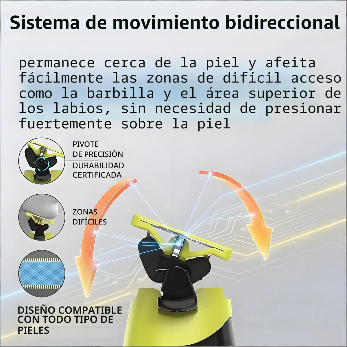 Juego de 2/3/4/6 cuchillas de repuesto de acero inoxidable compatibles con todos los modelos OneBlade - Cuchillas antifricción (4)