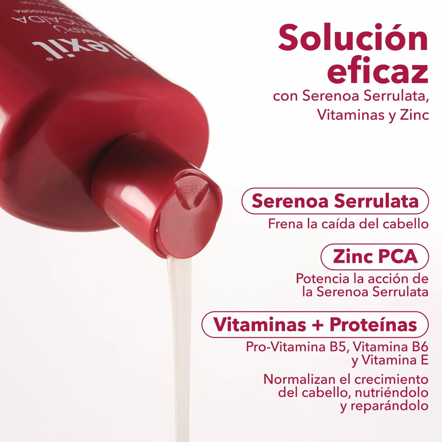 PILEXIL ANTICAIDA Champú Anticaída 900 ml Tratamiento Frena Pérdida Cabello Normaliza Ciclo