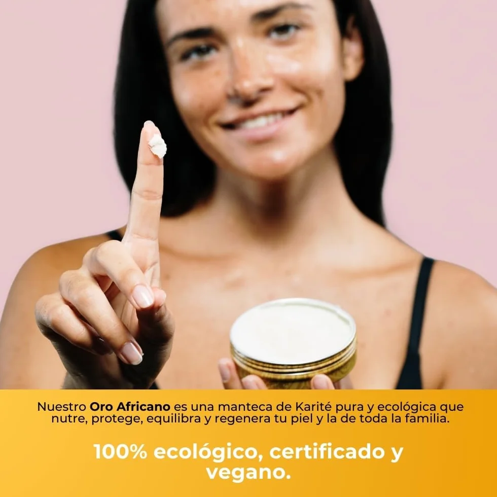 AOKlabs - Oro Africano | SIN REFINAR, PURO, ECOLÓGICO | Manteca de Karité 100% Natural | HIDRATANTE Y REGENERATIVO | Cuidado Integral Piel | CARA CUERPO Y CABELLO | (200 ml)