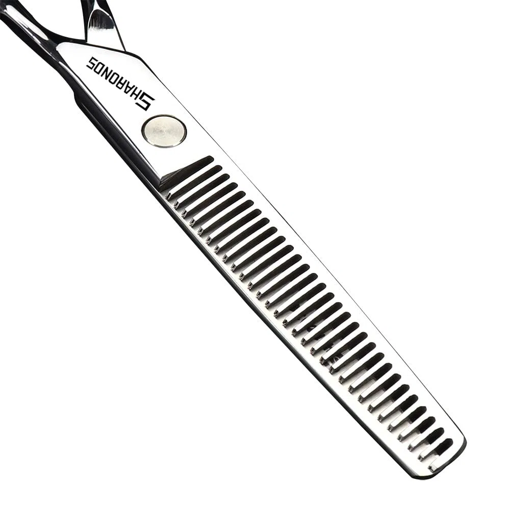 Sharonds cortadora de pelo profesional de 6 pulgadas, tijeras delgadas de acero inoxidable, tijeras eficientes(Tijeras delgadas de 6 pulgadas-E)