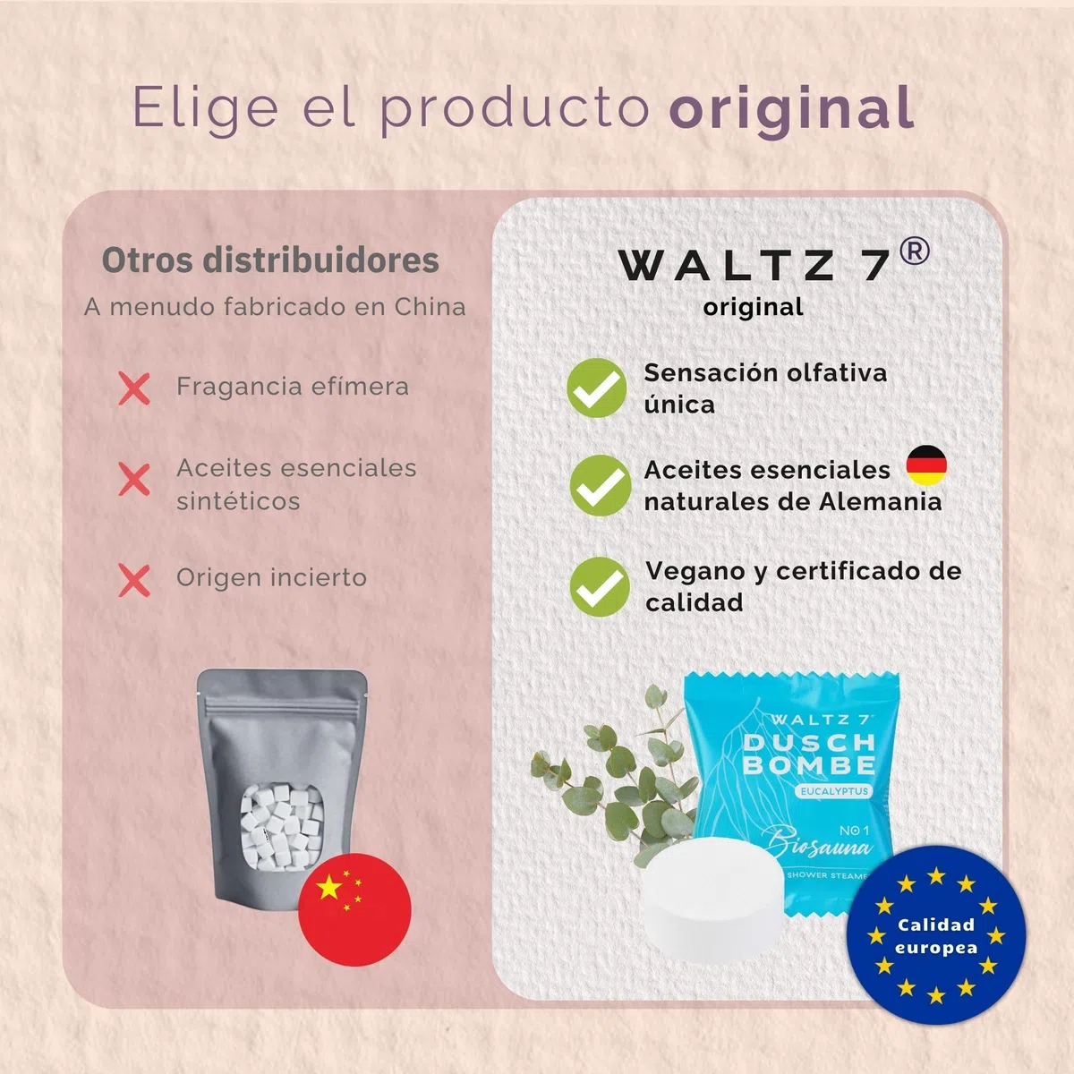 WALTZ 7 Set Bombas de Ducha, 16 Piezas, 8 Aromas Naturales de Aromaterapia, Relajación, Energía, Bienestar, Vigor y Calma, Regalos Originales para Mujer, Hombre, Mama, Parejas, Caja Regalo