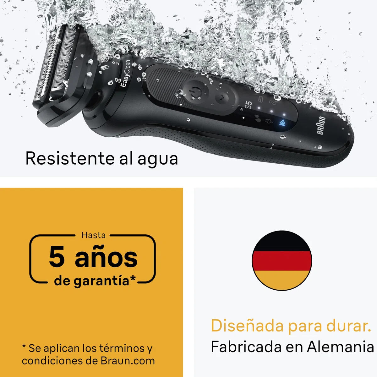 Braun Series 5 Afeitadora Eléctrica Hombre, 52-N7650CC, Negro | Máquina de Afeitar En Seco Y Mojado, 50 Min de Uso, con Centro de Limpieza Y 2 Accesorios de Rasurado