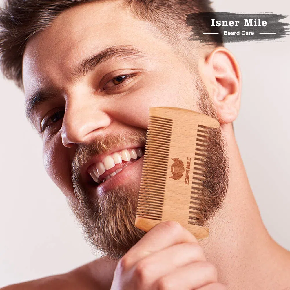 Kit De Barba Para Hombre Con Aceite De Barba, Peine De Barba, BáLsamo De Barba