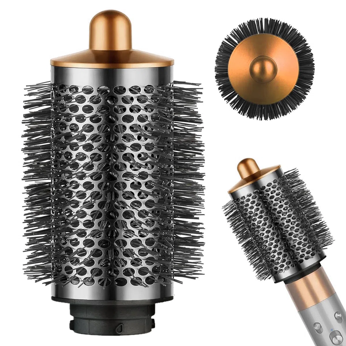Cepillo grande y redondo mejorado para accesorios Dson Airwrap HS01/HS05, cepillo de volumen para cabello plano y caído (dorado)