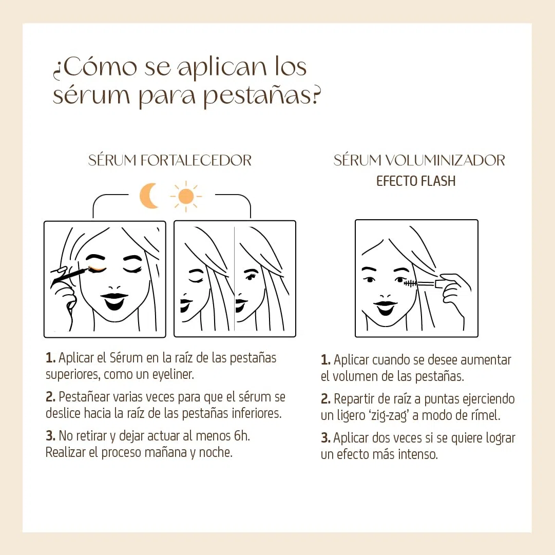 Nuggela & Sulé Lash Serum. Sérum de Pestañas de Doble Acción: Fortalecedor y Voluminizador. Con Extracto de FO-TI. Demostrado Mediante Estudio Clínico. 5 ml + 5 ml