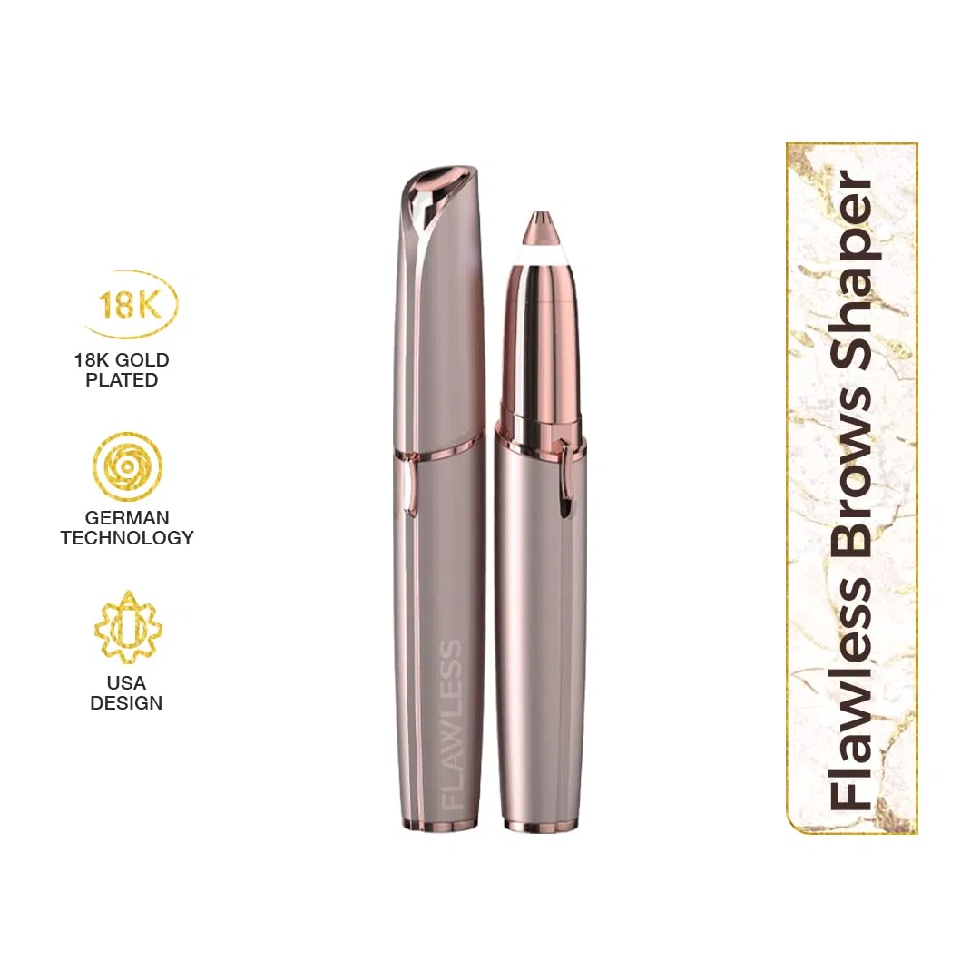 Finishing Touch Flawless Brows, cortapelos de precisión para cejas, nueva generación, suave y sin peligro rubor + espejo
