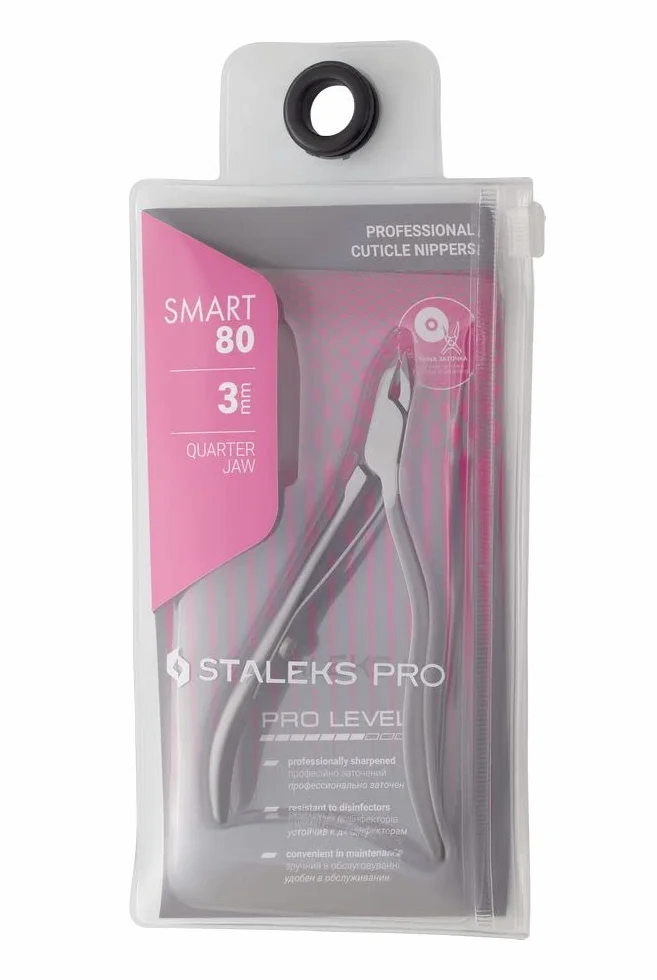 STALEKS PRO- Pinzas para cutículas para manicura y pedicura Smart 20 3mm NS-80-3