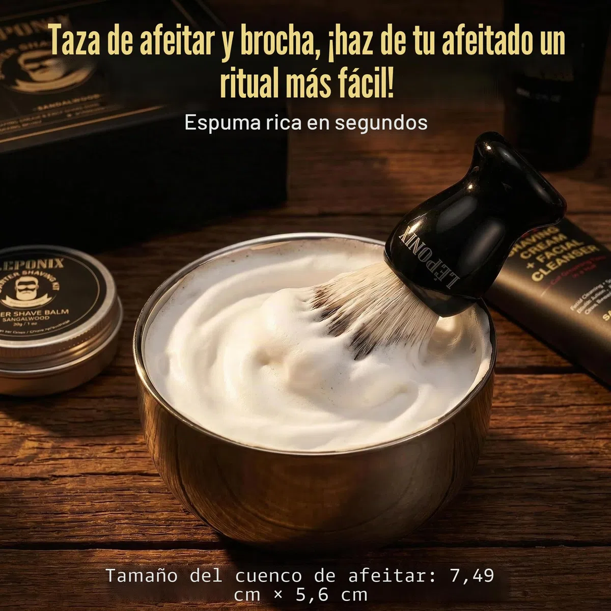Set de afeitado para hombre, set de afeitado para hombre, incluye sándalo crema de afeitar, jabón de afeitar, cepillo de afeitar, cuenco de afeitar para hombres, caja de regalo para novio