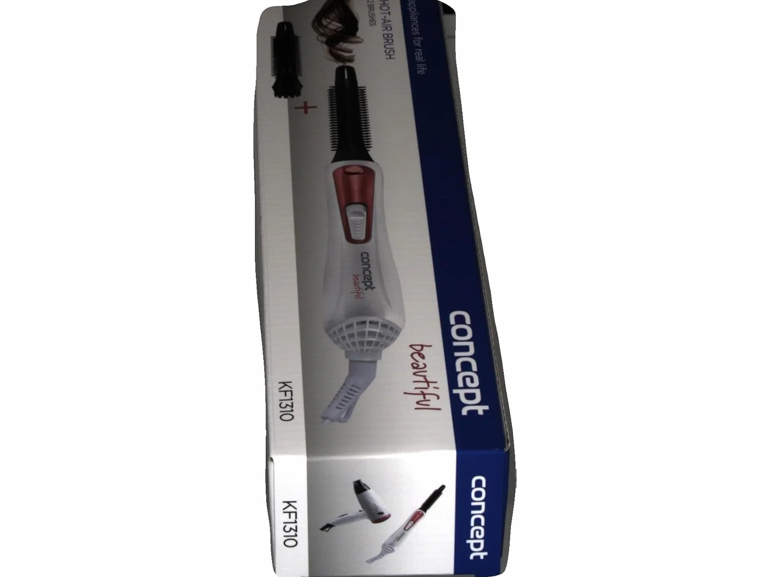 CONCEPT Hausgeräte Cepillo de aire caliente KF-1310Fi, 2 puntas de 20 y 16 mm, morado