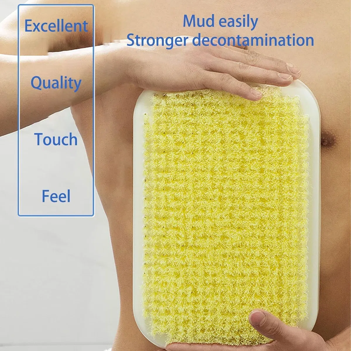 Depurador de espalda de pared, limpiador de espalda para ducha, cepillo de baño de barro para fregar la espalda colgada en la pared, exfoliante y mejora la salud de la piel, adecuado para hombres y