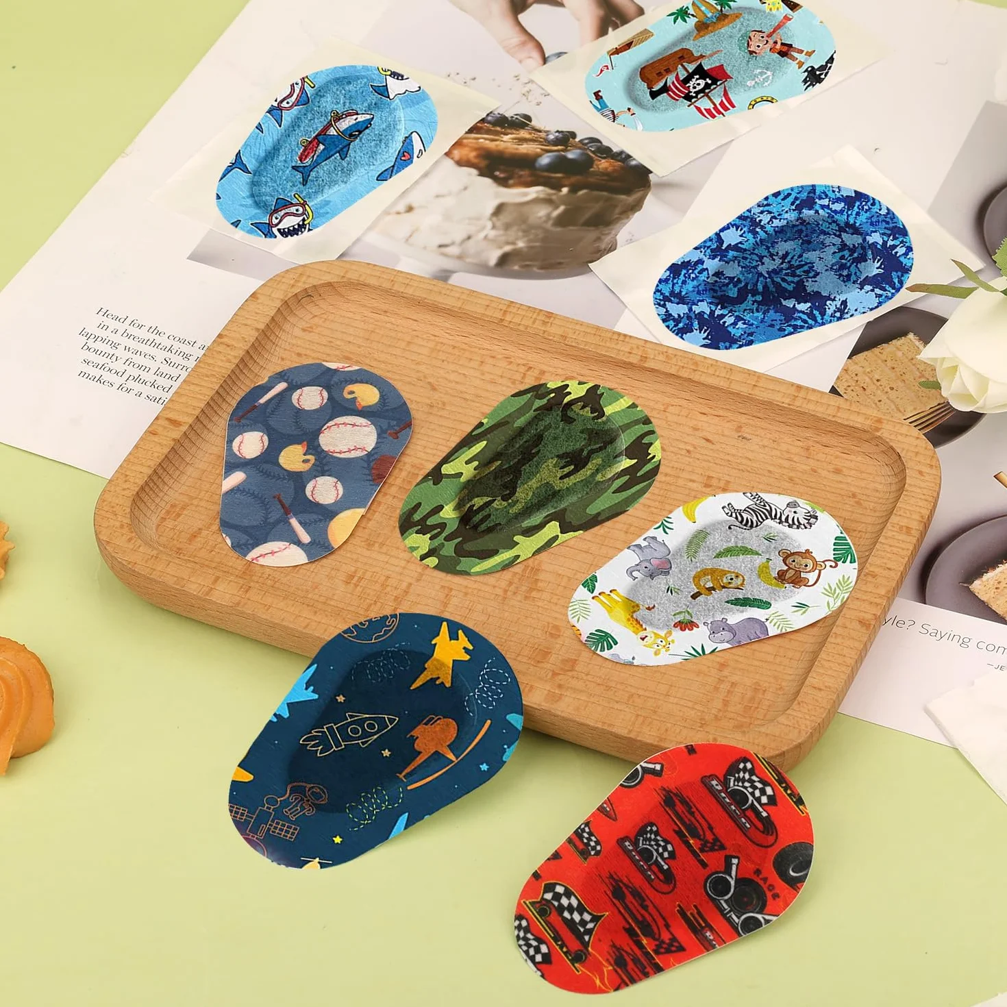 90 Piezas de parches para los ojos para niños, parche adhesivo para los ojos para niños Parche adhesivo para los ojos de algodón que bloquea la luz de verano para niños (9 Estilos)