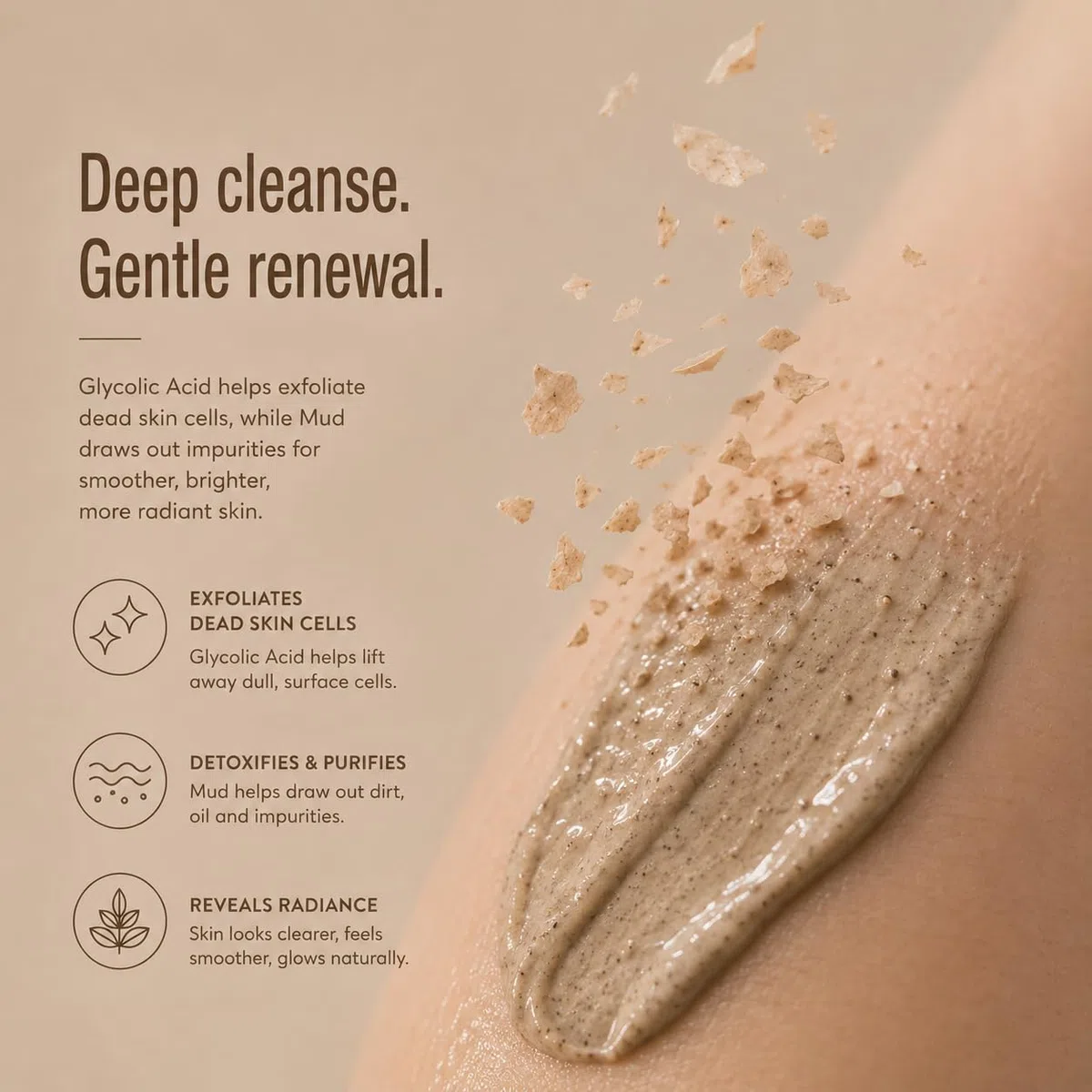 Pixi Beauty Glow Mud Cleanser | Limpiador Facial Diario Purificante con 5% de Ácido Glicólico | Exfolia y Purifica Suavemente los Poros y Ilumina sin Despojar la Piel | 135 ml / 4.57 fl oz