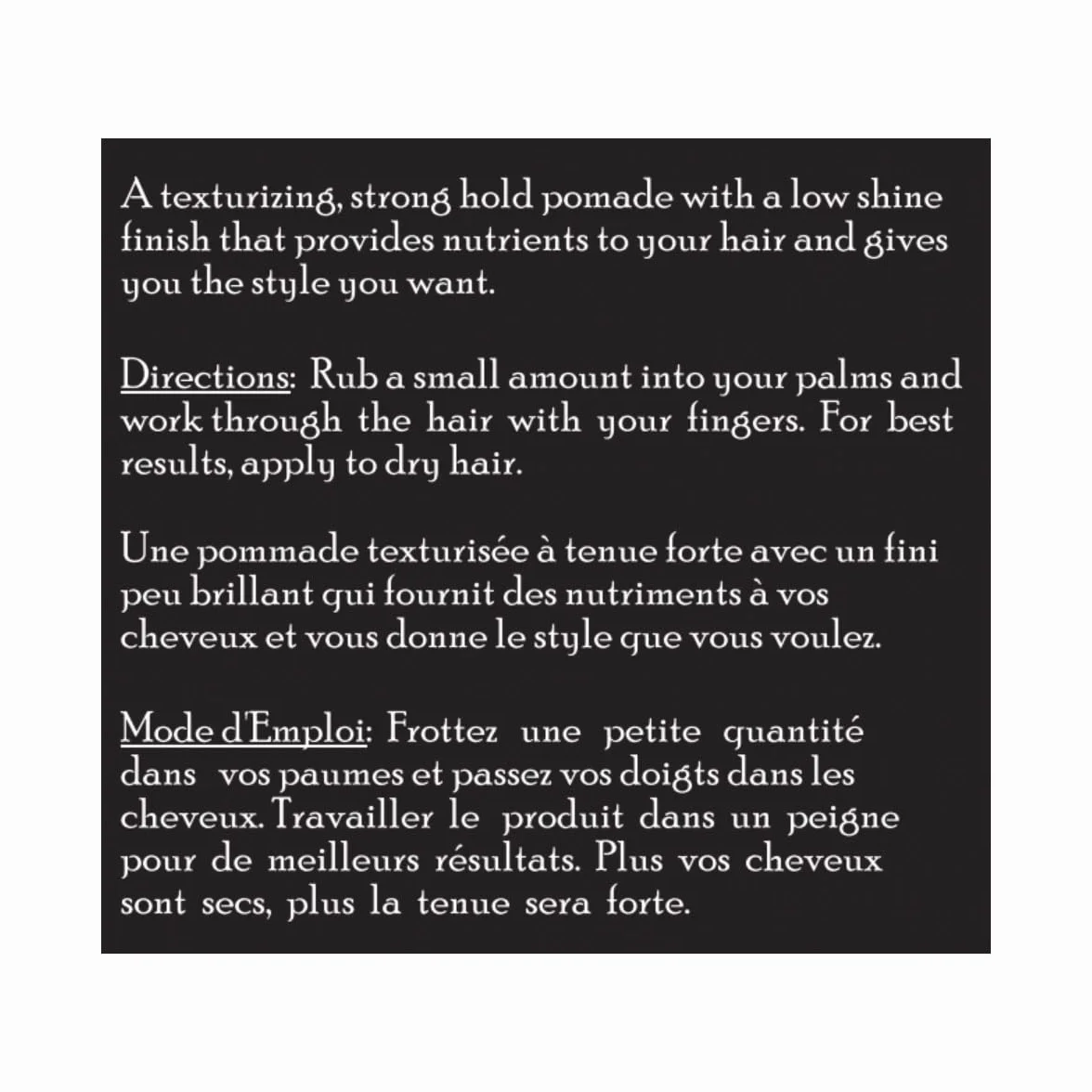 Brickell Men's Pomada Texturizante de Fijación Fuerte para Hombres, Natural y Orgánica, Pomada de Fibra Flexible, 59 Mililitros, Perfumada