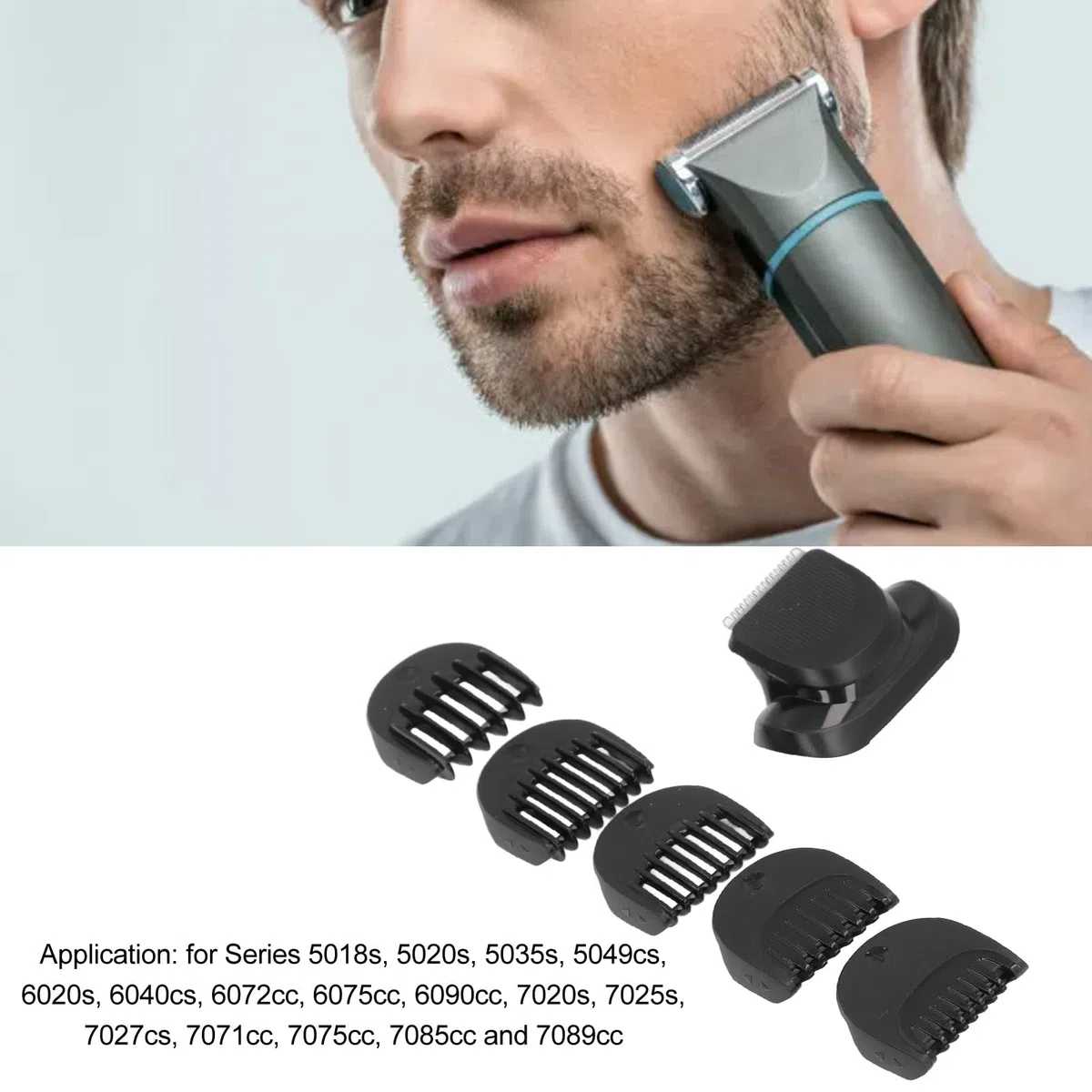 Accesorio para recortador de barba, cabezal para recortador de barba eléctrico para las series 5 6 7 5018s 5020s 5035s 5049cs, repuestos con cabezal de peine de 5 piezas
