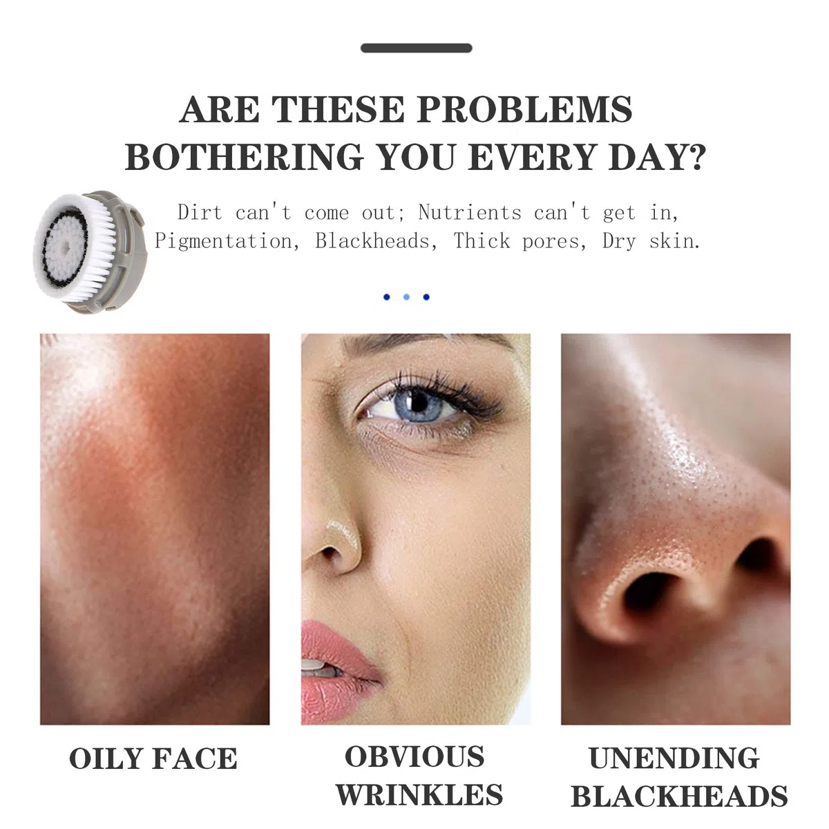 Paquete de 6 cabezales de repuesto para poros profundos para piel facial y acné, cepillo exfoliante para masajeador facial para Clari-sonic Brush-mo Si-erra
