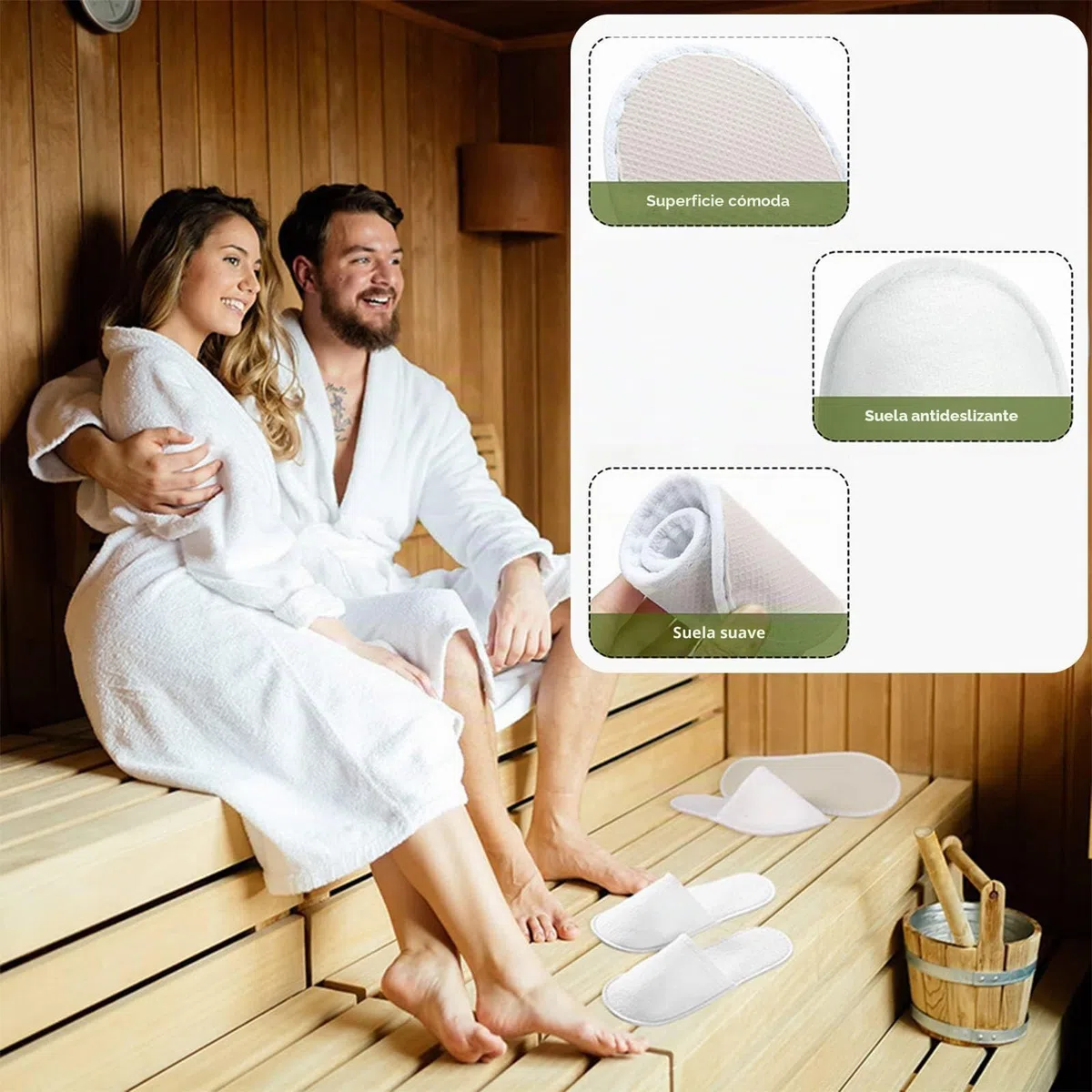 24 Pares Pantuflas Desechables Blancas/Zapatillas de Hotel Para Invitados/de Estar Por Casa Para Hombre Mujer - Ideal Para Viaje, Hogar, Baño, Boda (Talla Eu 37-43, Blanco)