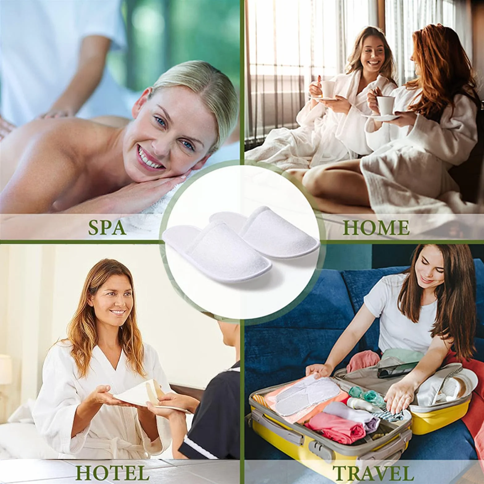 24 Pares Pantuflas Desechables Blancas/Zapatillas de Hotel Para Invitados/de Estar Por Casa Para Hombre Mujer - Ideal Para Viaje, Hogar, Baño, Boda (Talla Eu 37-43, Blanco)