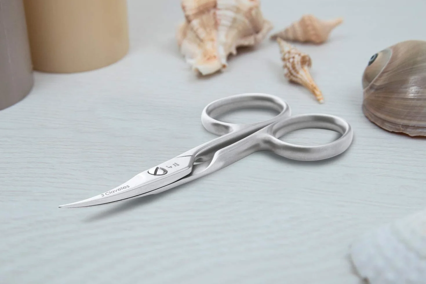 3 Claveles Tijeras uñas tijera cortaúñas con hojas curvas para manicura para dar formas a las uñas de las manos de acero inoxidable 10 cm 4"