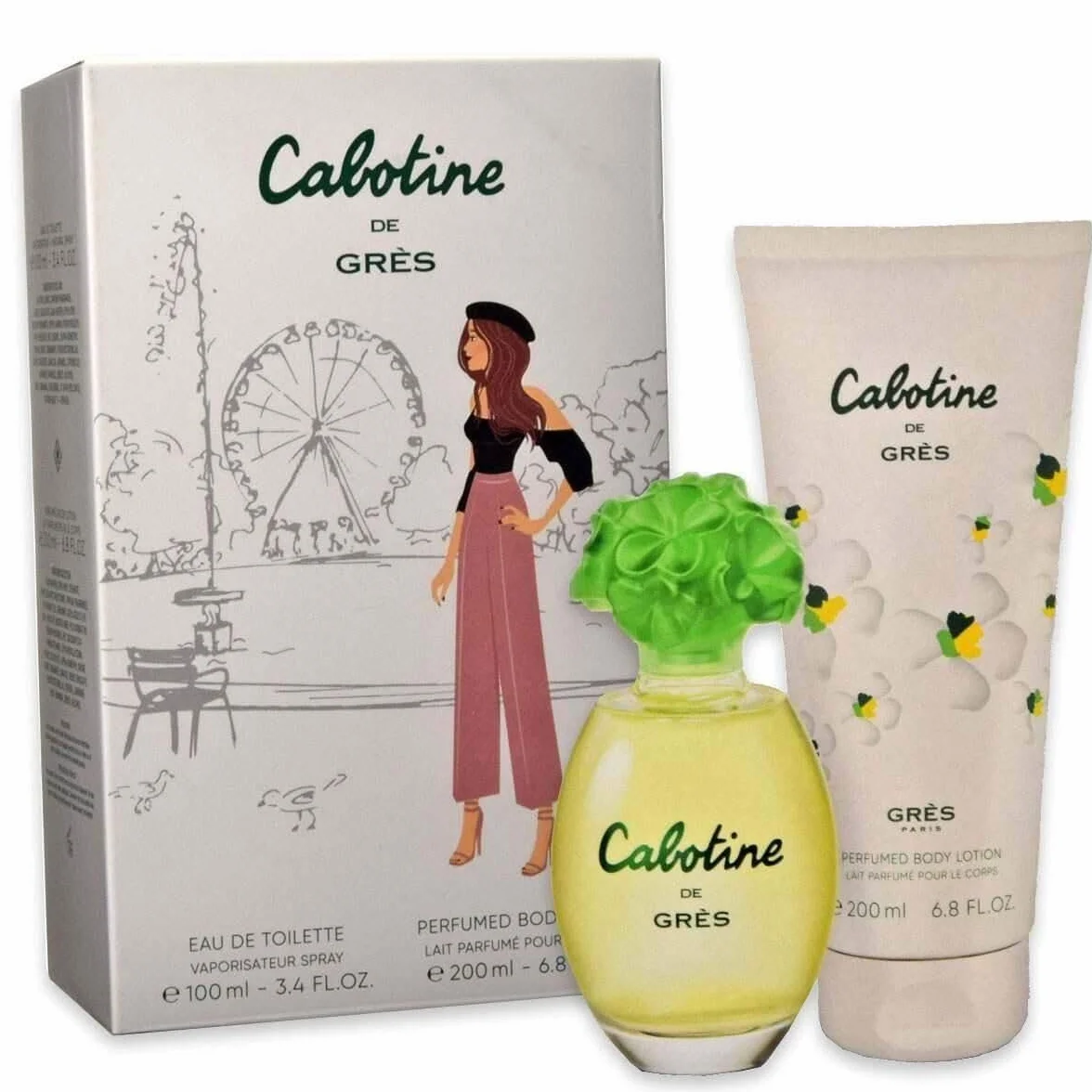 Gres CABOTINE CABOTINE de Parfums, EDT Spray 3.4 OZ Y LOCIÓN Corporal 6.7 OZ