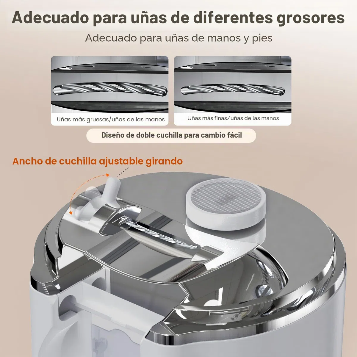 Cortauñas eléctrico 4 en 1 2026 Pro con luz LED y lupa, 3 velocidades para recortar y pulir uñas, Ideal para bebés, personas mayores y adultos, Recorta las uñas fácilmente