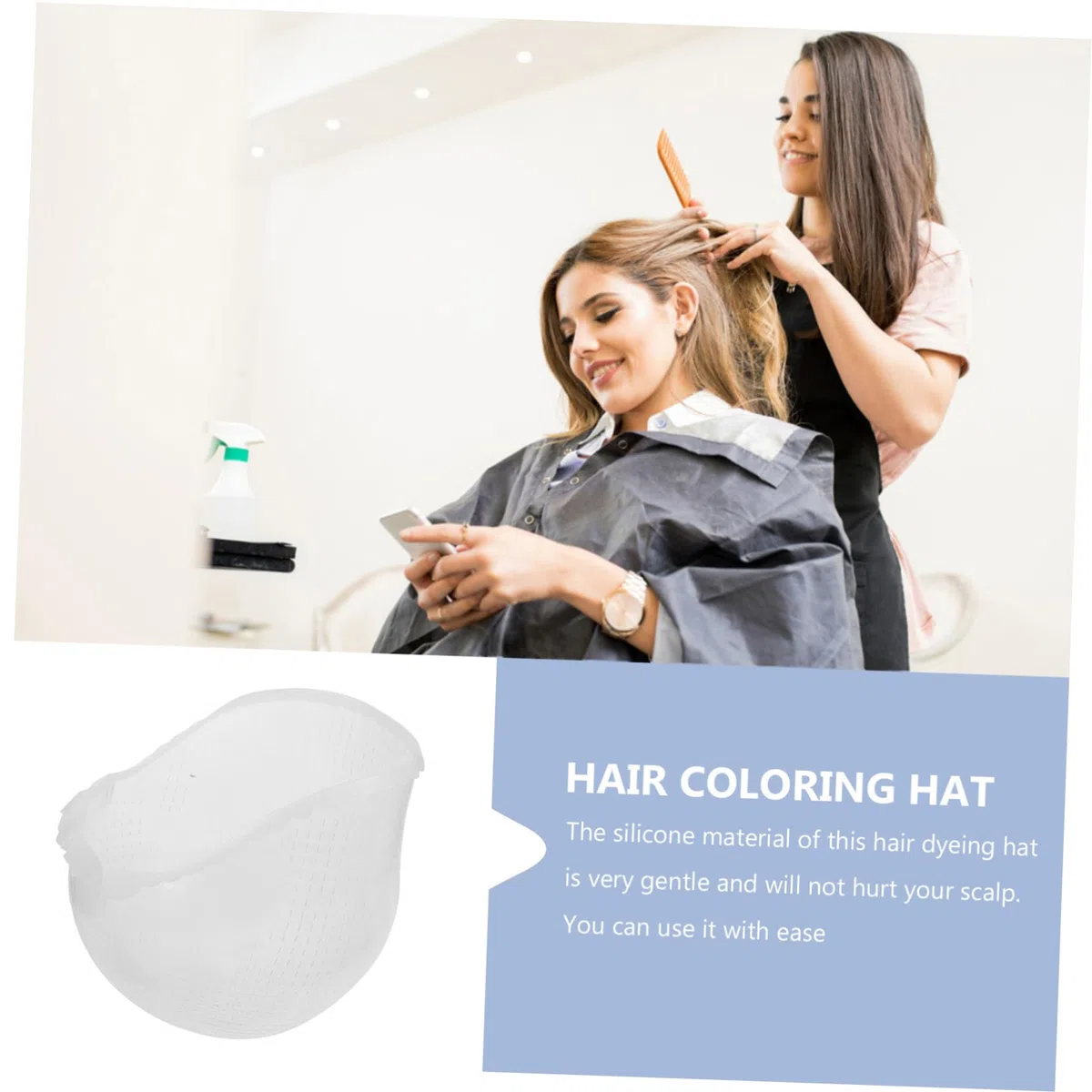 BESTYASH Gorro De Silicona Profesional Para Mechas Para Plopping y Teñido Reutilizable Adecuado Para Salón y Hogar