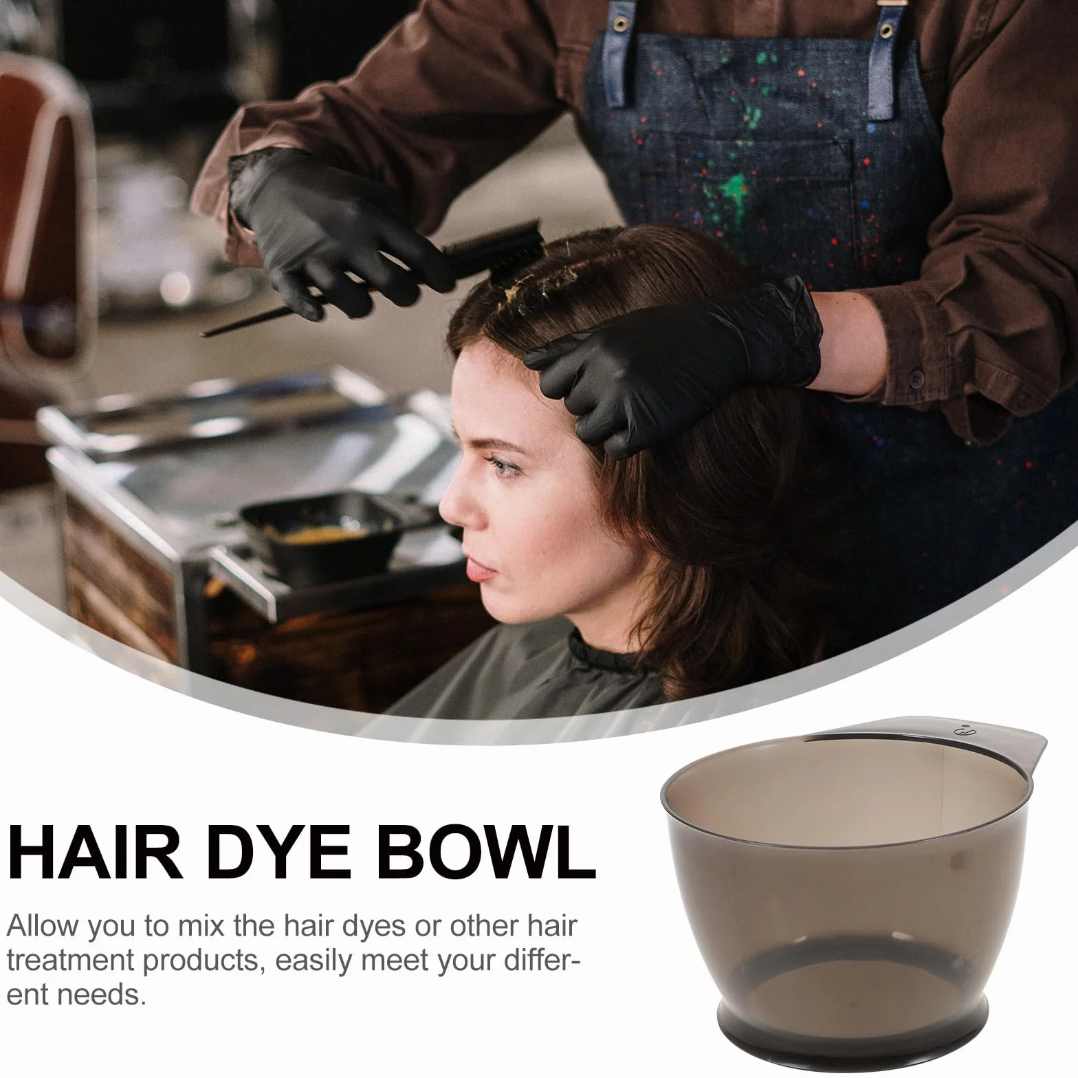 2Piezas Kit de Teñido de Cabello Profesional con Cuenco y Pinceles para Tinte Accesorios para DIY Salones y Hogar
