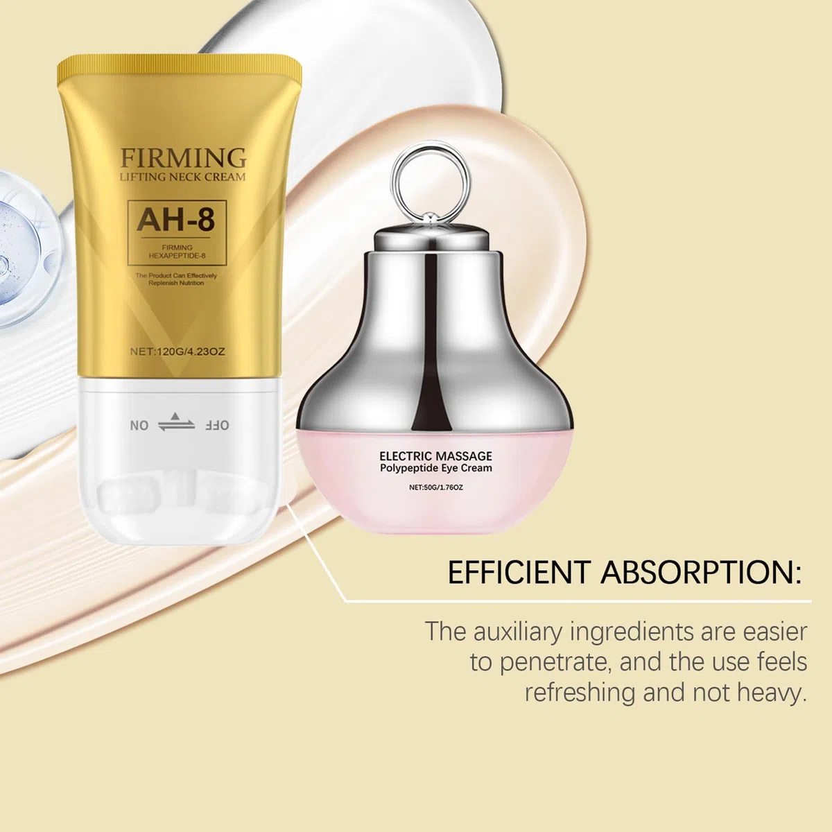 Crema Tensora Para El Cuello,Crema Eléctrica Antiarrugas para Contorno de Ojos - Loción Hidratante No Grasa Para Cuidado Facial y Post-Solar Uso Diurno y Nocturno