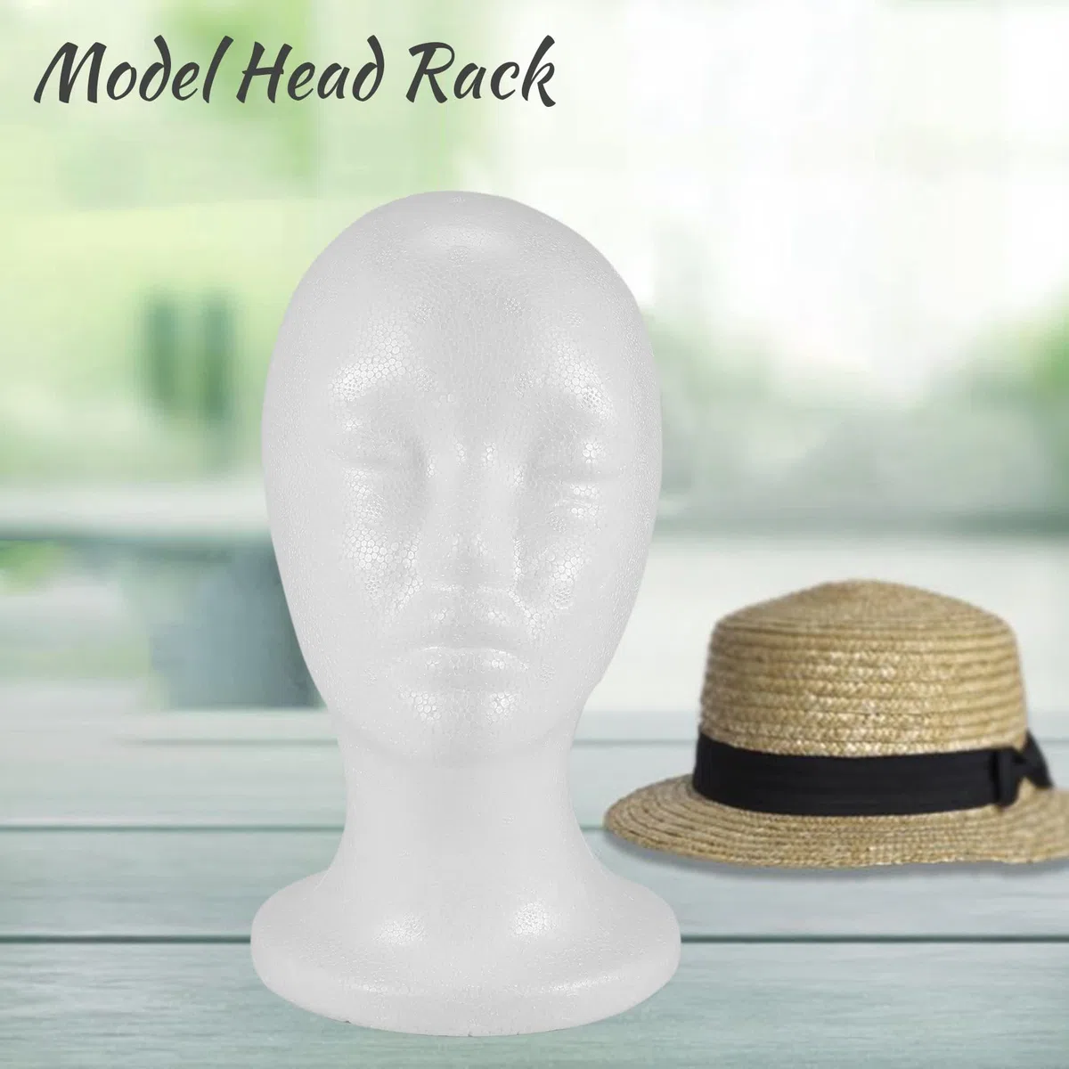 Cabeza de Maniquí de Espuma Femenina Modelo Sombrero Sombrero Peluca Expositor Estante