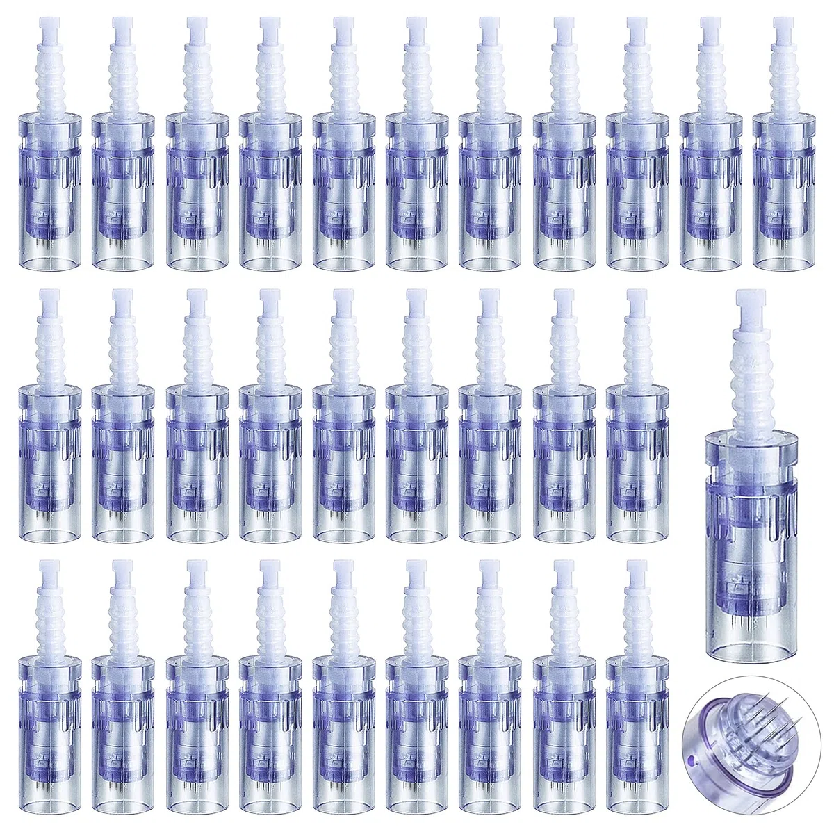 30 Piezas Agujas Dermapen Microneedling,36 Pin Micro Aguja Microagulhas Agulhas De Repuesto para Microneedling Derma Pen Regular Microneedle para Antienvejecimiento Rejuvenecimiento Arrugas(Bayoneta)