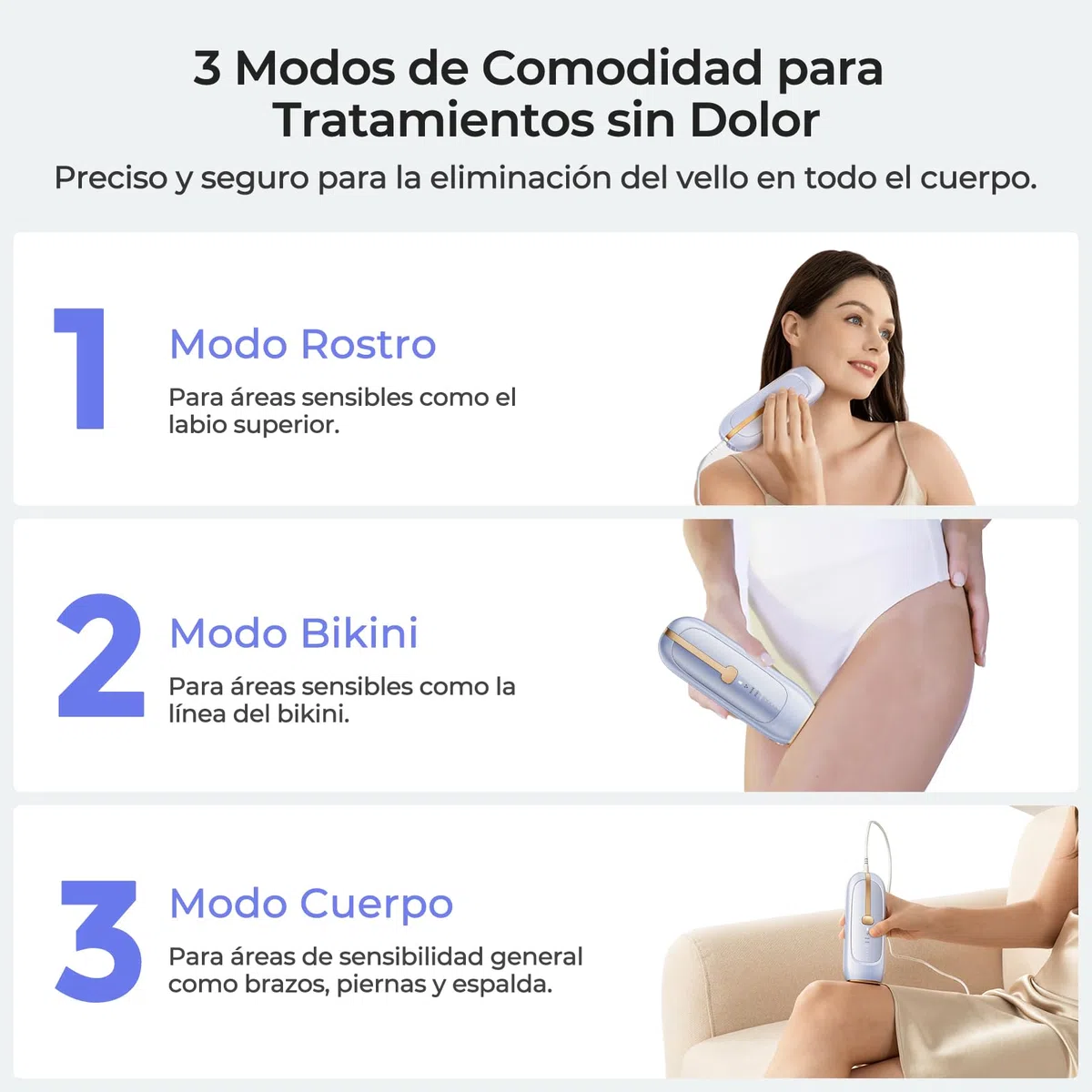 Depiladora Luz Pulsada, IPL Sapphire Indolora Depiladora Laser para Mujeres y Hombres, Con Funda, Enfriamiento Efecto Hielo, para Piernas, Bikini, Axilas, Cara, Cuerpo