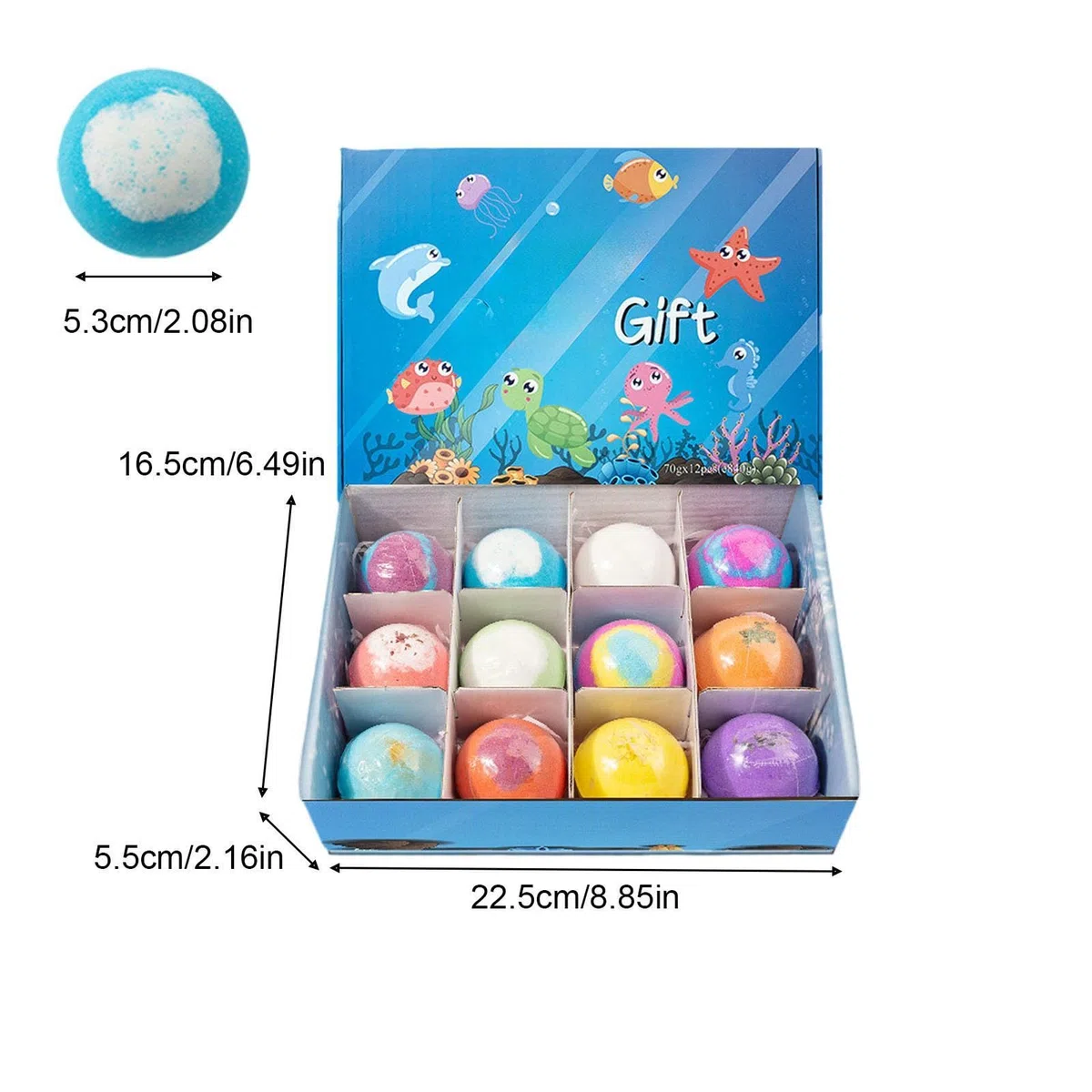 Bombas De Baño Para Niños Con Juguetes En El Interior, 12 Piezas De Espuma Refrescante Natural Con Animal, Bola De Baño De Burbujas Para Niños, Niñas, Vacaciones Familiares, Cumpleaños