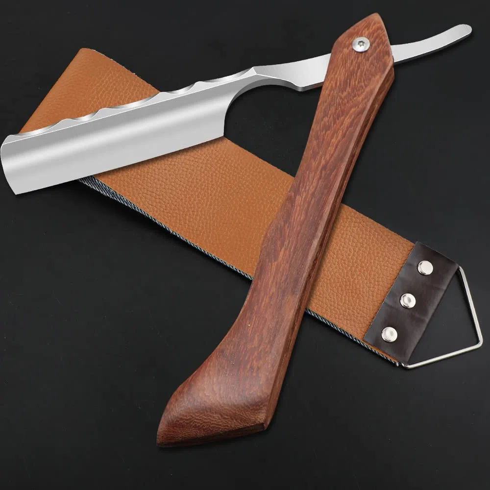 M&LD Kit de Afeitadora, Clasica navaja de afeitar, Afeitadora de Acero Inoxidable para Hombres, Maquinilla de Afeitar de Barbero Profesional Afeitadora de Salón o Hogar, Regalo para Hombres