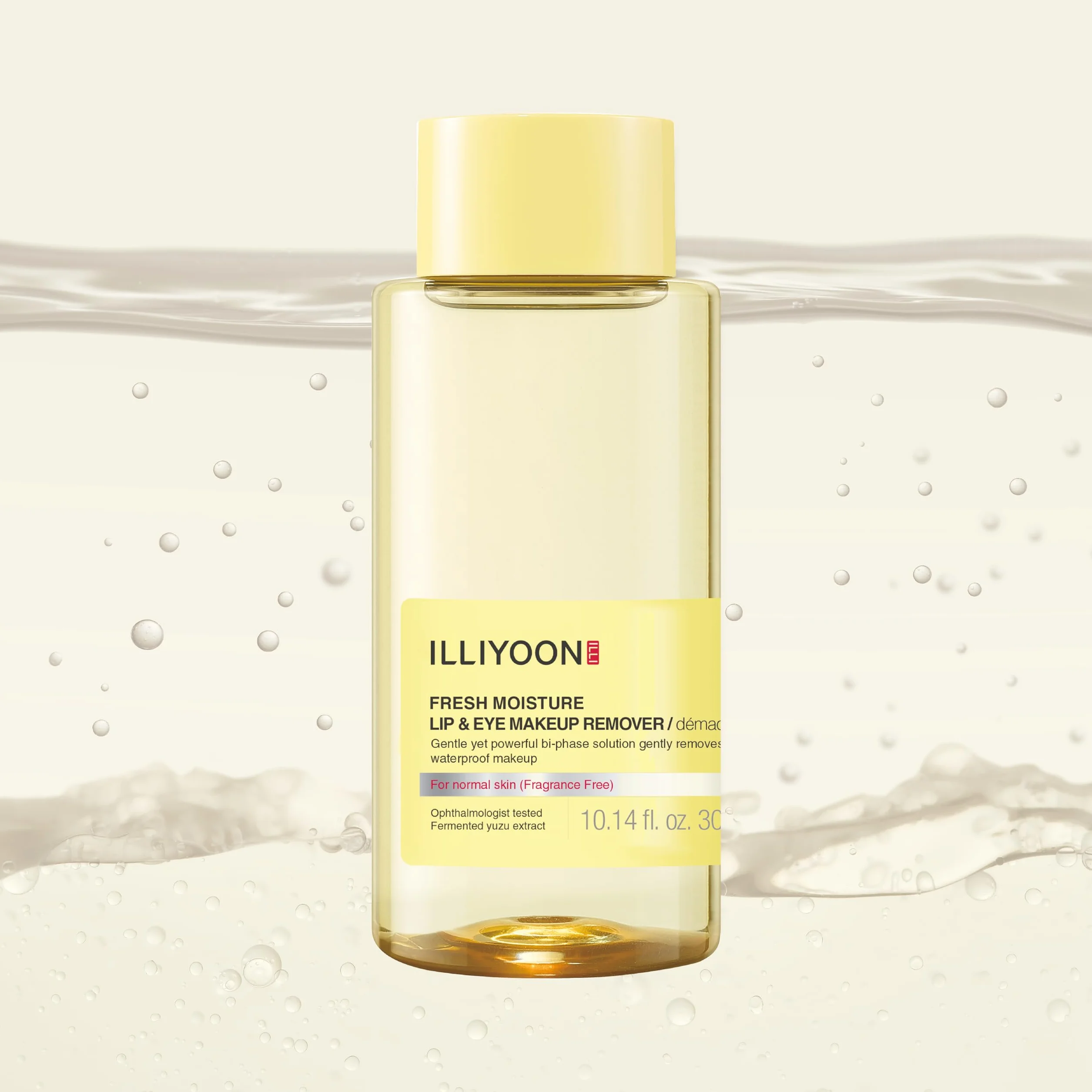 ILLIYOON Fresh Moisture Desmaquillante Labios y Ojos 300ml, desmaquillante instantáneo y suave a prueba de agua, no graso con extracto de yuzu fermentado naturalmente, sin perfume y sin parabenos