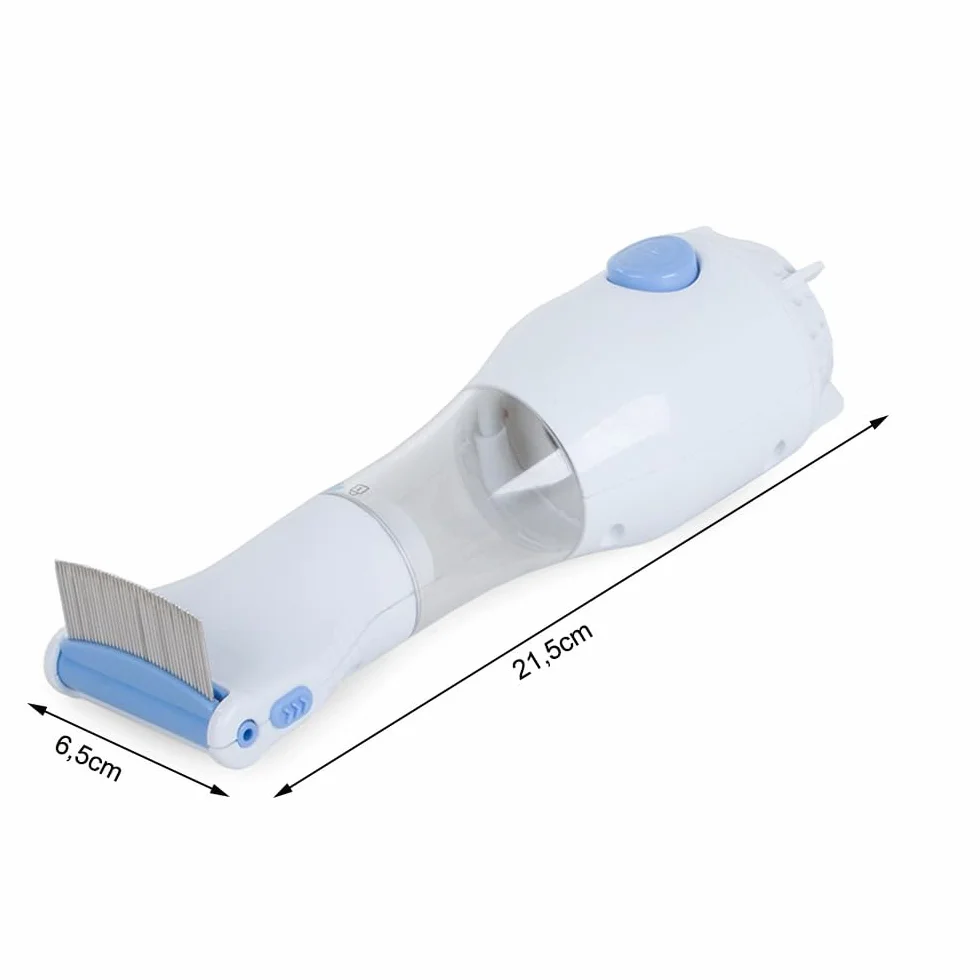 PARENCE.- Peine eléctrico para piojos con dispositivo de aspiración y filtros de limpieza/Herramienta para tratar piojos y liendres (peine/aspiradora), toma de carga de pared - Niños, mascotas