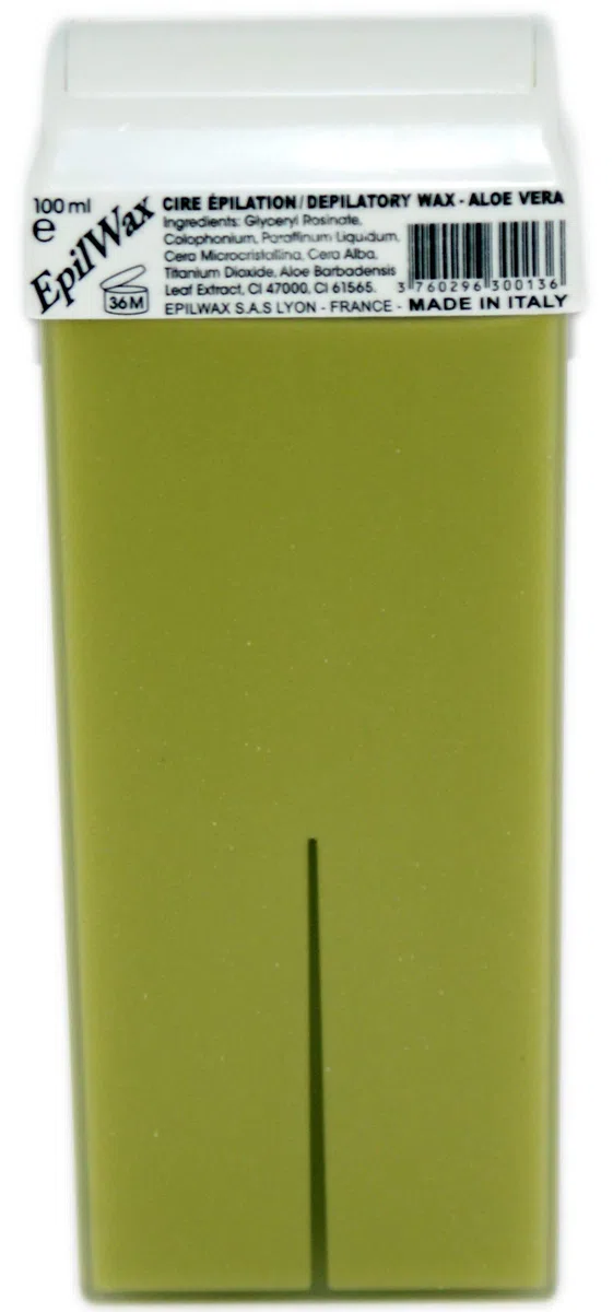 EpilWax - Kit de reposición con: 12 cartuchos Aloè vera Roll-on, 1 paquete de 100 tiras no tejidas para la depilación y 1 botella de 250 ml de aceite neutro para después de la depilación (Aloé vera)