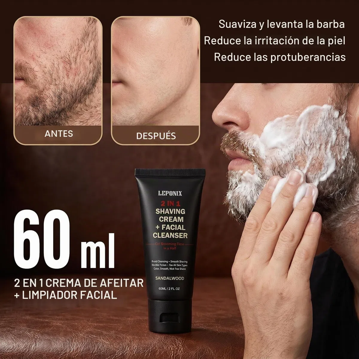 Set de afeitado para hombre, set de afeitado para hombre, incluye sándalo crema de afeitar, jabón de afeitar, cepillo de afeitar, cuenco de afeitar para hombres, caja de regalo para novio