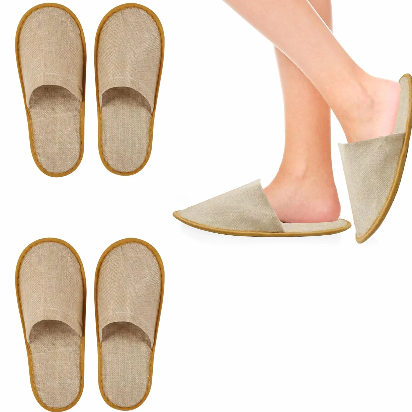 Hotel Comfort Slippers, 4 Pares Zapatillas de Viaje, Desechables Antideslizantes (Talla Eu 37-43)