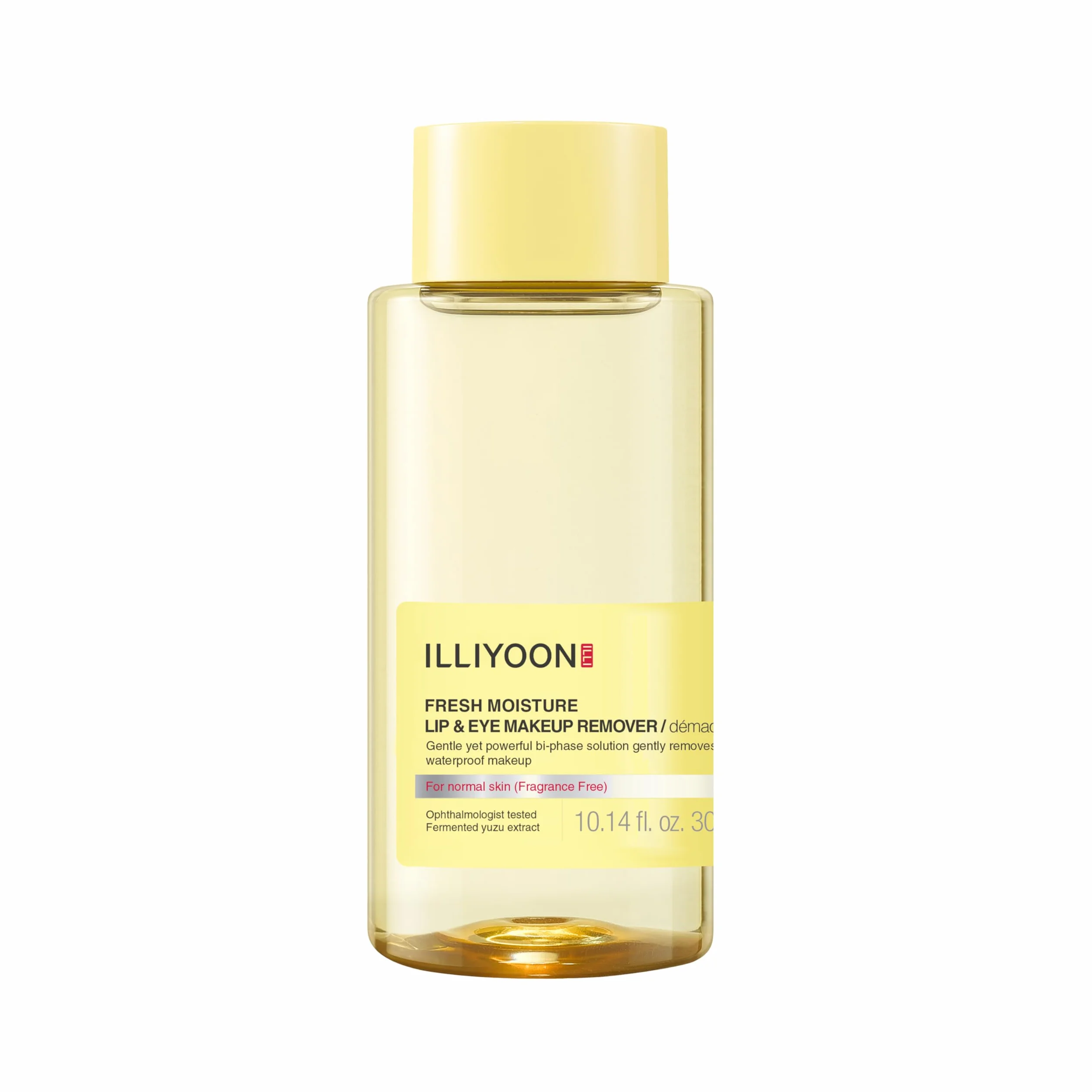ILLIYOON Fresh Moisture Desmaquillante Labios y Ojos 300ml, desmaquillante instantáneo y suave a prueba de agua, no graso con extracto de yuzu fermentado naturalmente, sin perfume y sin parabenos