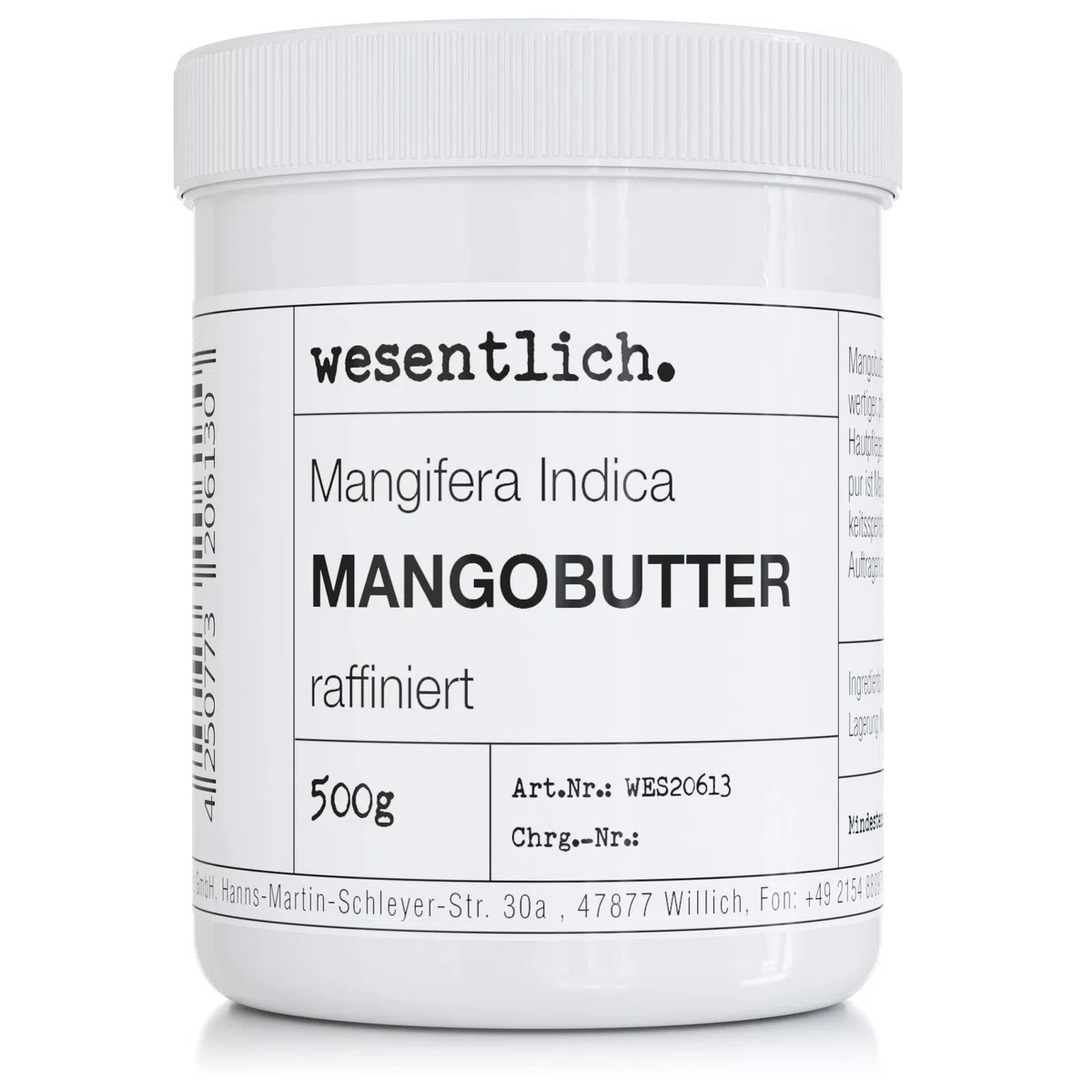 Manteca de mango de wesentllich. 500 g – 100% pura, vegana y sin aditivos