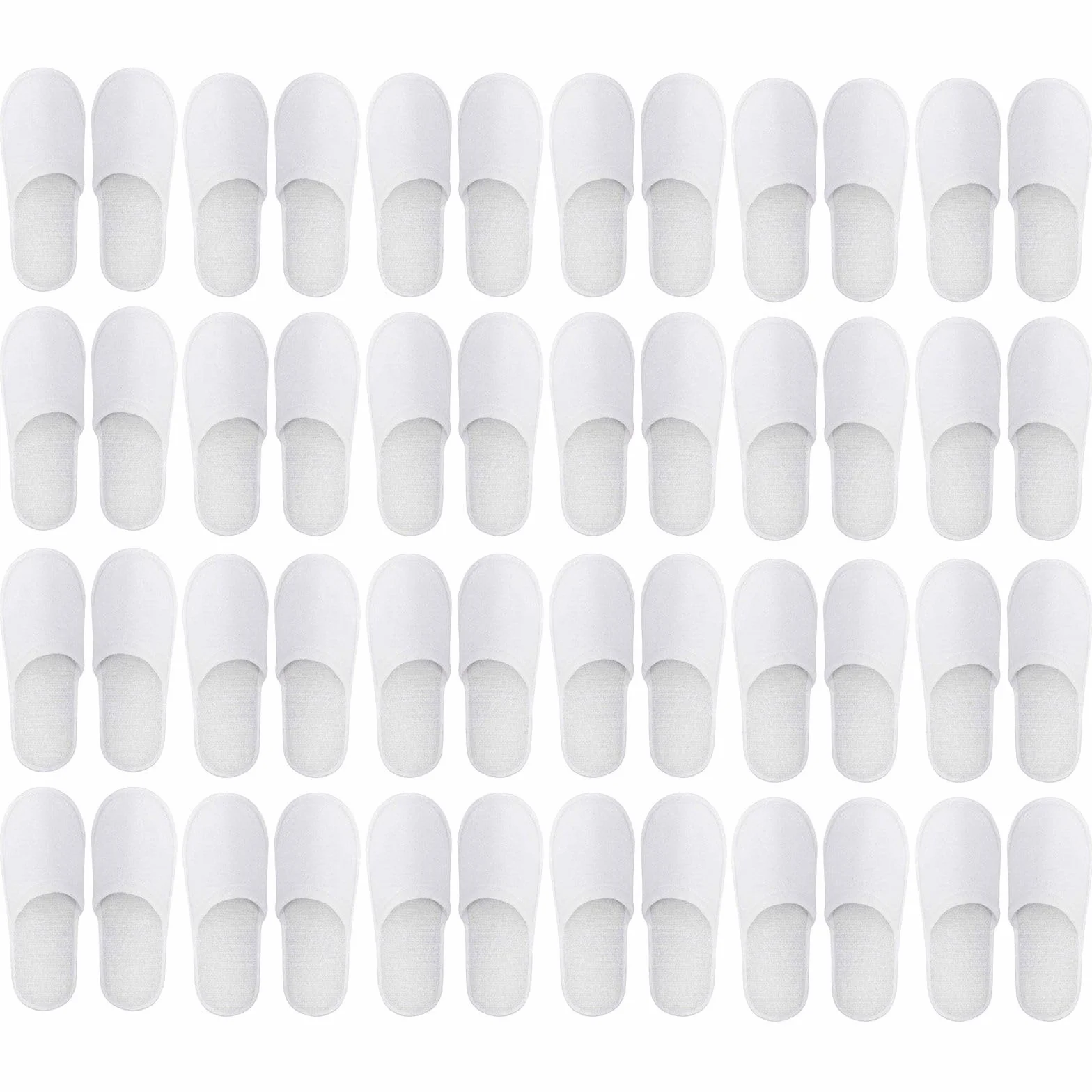 24 Pares Pantuflas Desechables Blancas/Zapatillas de Hotel Para Invitados/de Estar Por Casa Para Hombre Mujer - Ideal Para Viaje, Hogar, Baño, Boda (Talla Eu 37-43, Blanco)