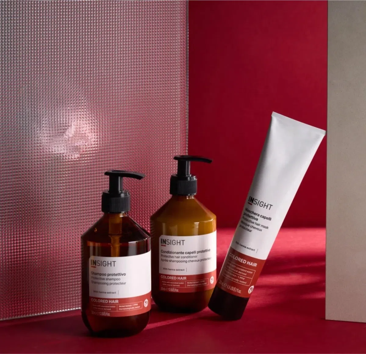 Insight Acondicionador protector para el cabello, 350 ml, acondicionador para proteger el color, envase de cristal