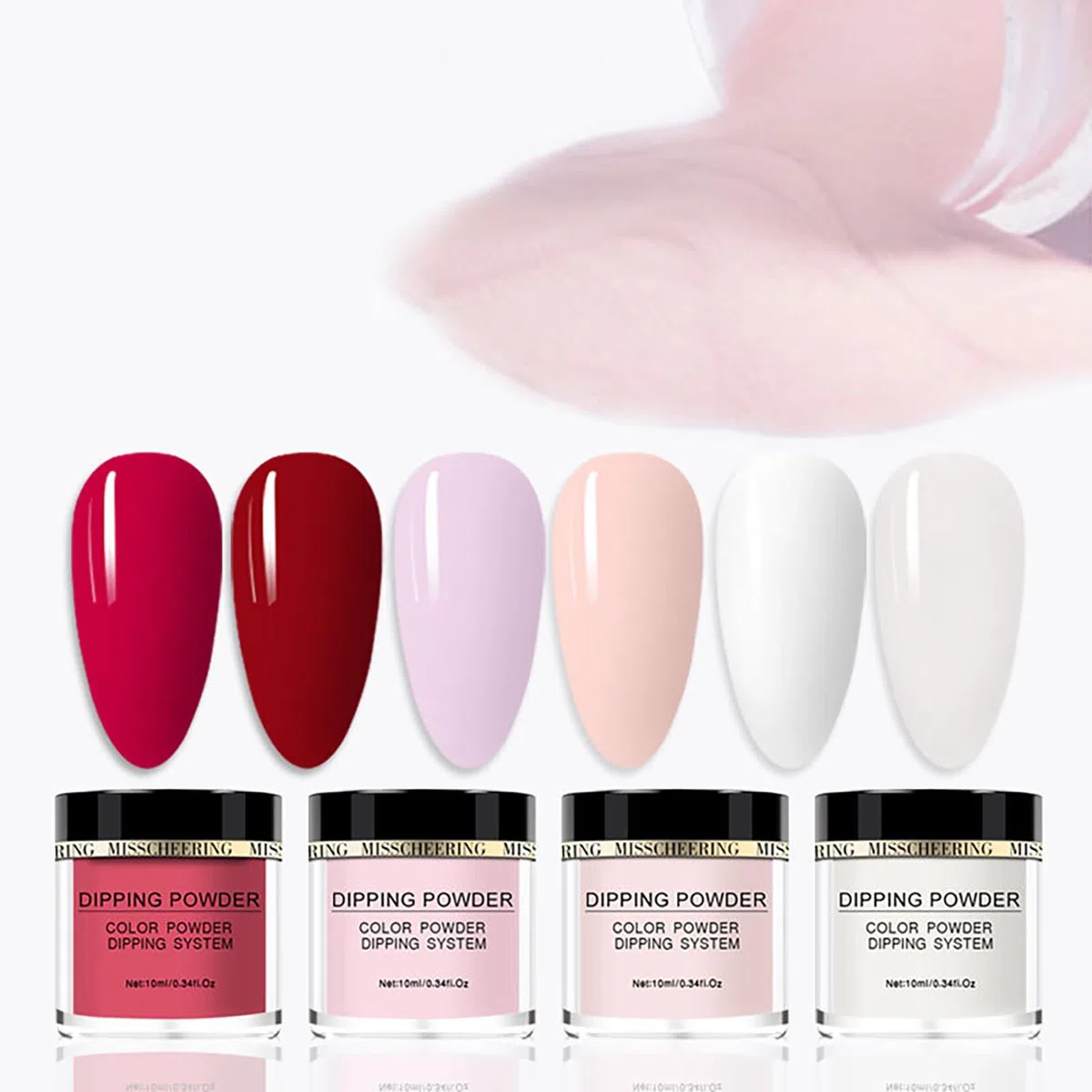 6 Colores Kit de Polvo de Inmersión de Uñas, con Cepillo para Polvo, para Arte de Uñas Francesa Manicura DIY Salon Kit, Regalo para Niñas y Mujeres, #011