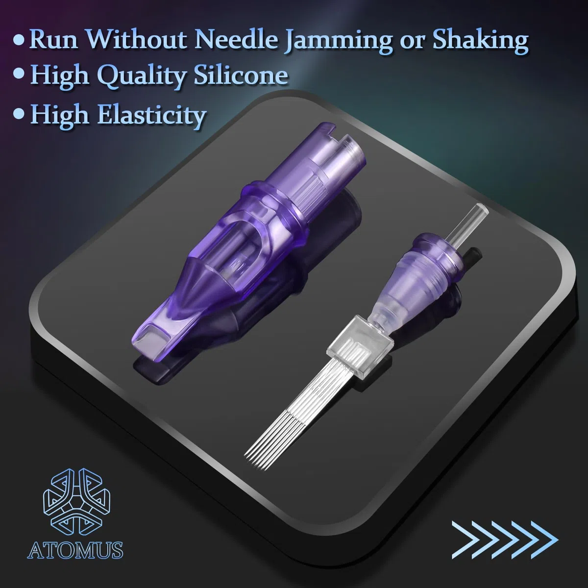 ATOMUS 50pcs Purple Tattoo Cartridge Needles 5pcs 1005RS 7RS 9S 7M1 9M1 11M1 7RM 9RM 11RM 15RM Tattoo Needles for Tattoo Gun Pen Shader Pattern for Pen Rotary Machine Tattoo Supplies