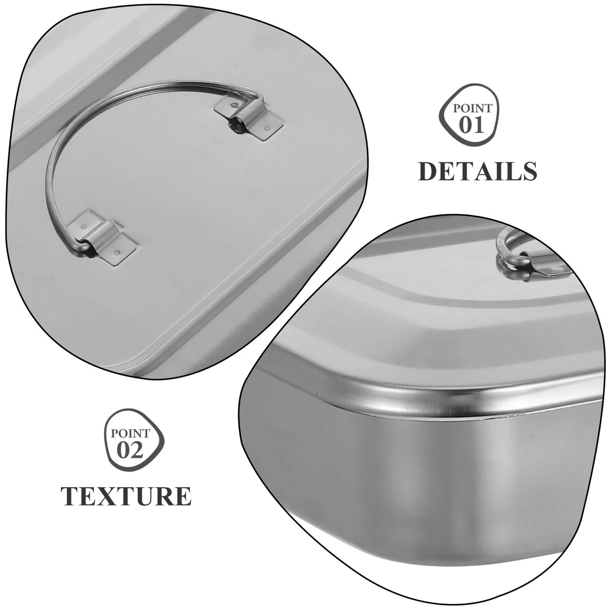 Anneome Caja de Esterilización de Acero Inoxidable Plata de Instrumentos con Tapa Cuadrada Resistente al Óxido y Diseño Simple para Uso Profesional