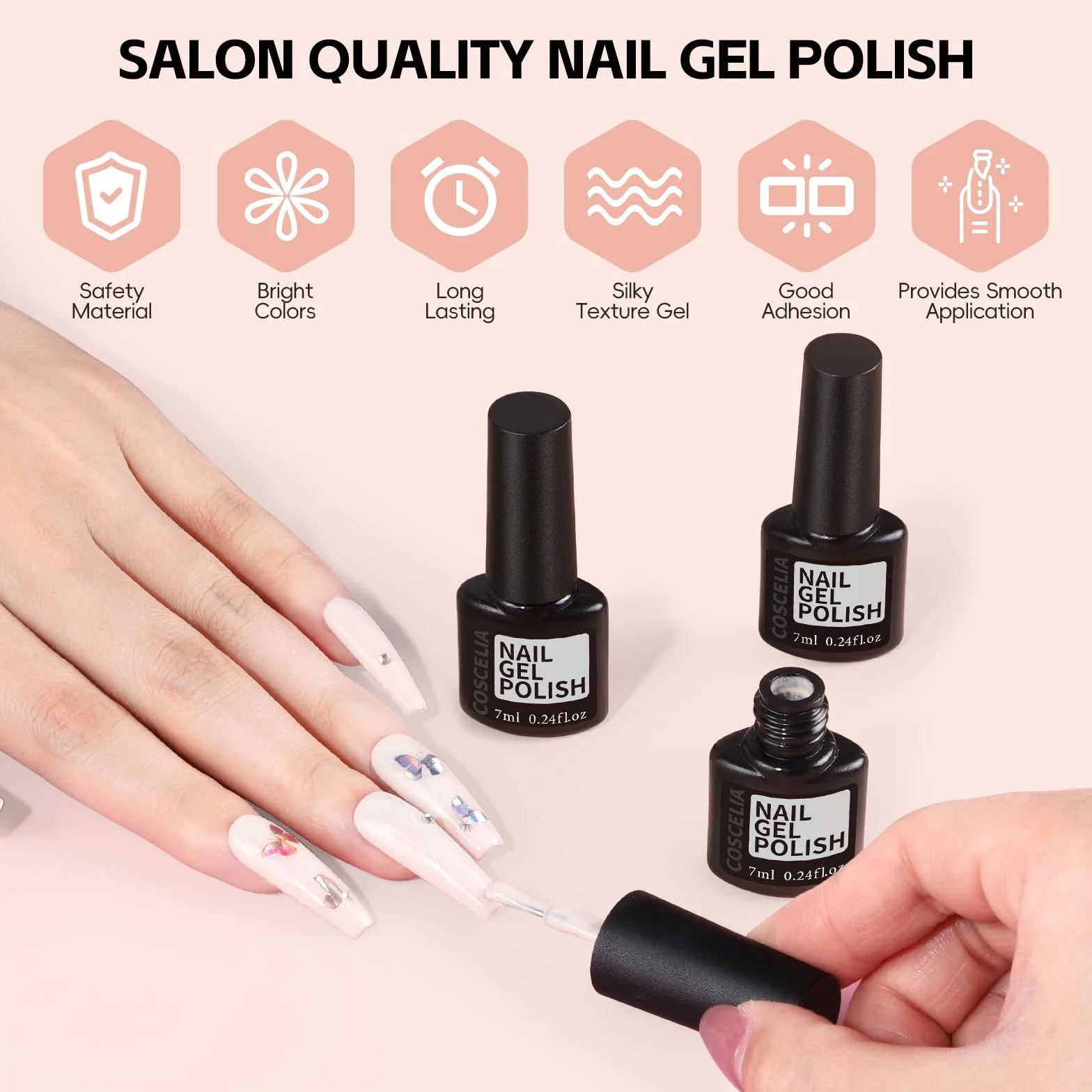 COSCELIA Kit Uñas Semipermanentes 20 Colores Uñas Gel Kit con Lámpara de Uñas, 3 Colores Poly Extensión Gel Uñas, Base Top Mate Coat con 2pcs Glitter Coat Set Kit Manicura Semipermanente
