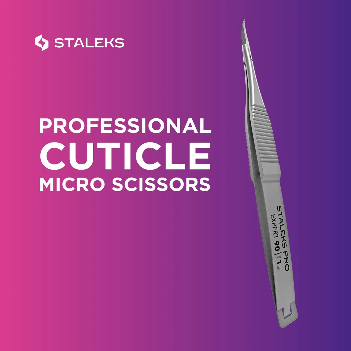 STALEKS PRO Expert 90 tipo 1, tijeras para cutículas, herramienta de manicura SE-90-1