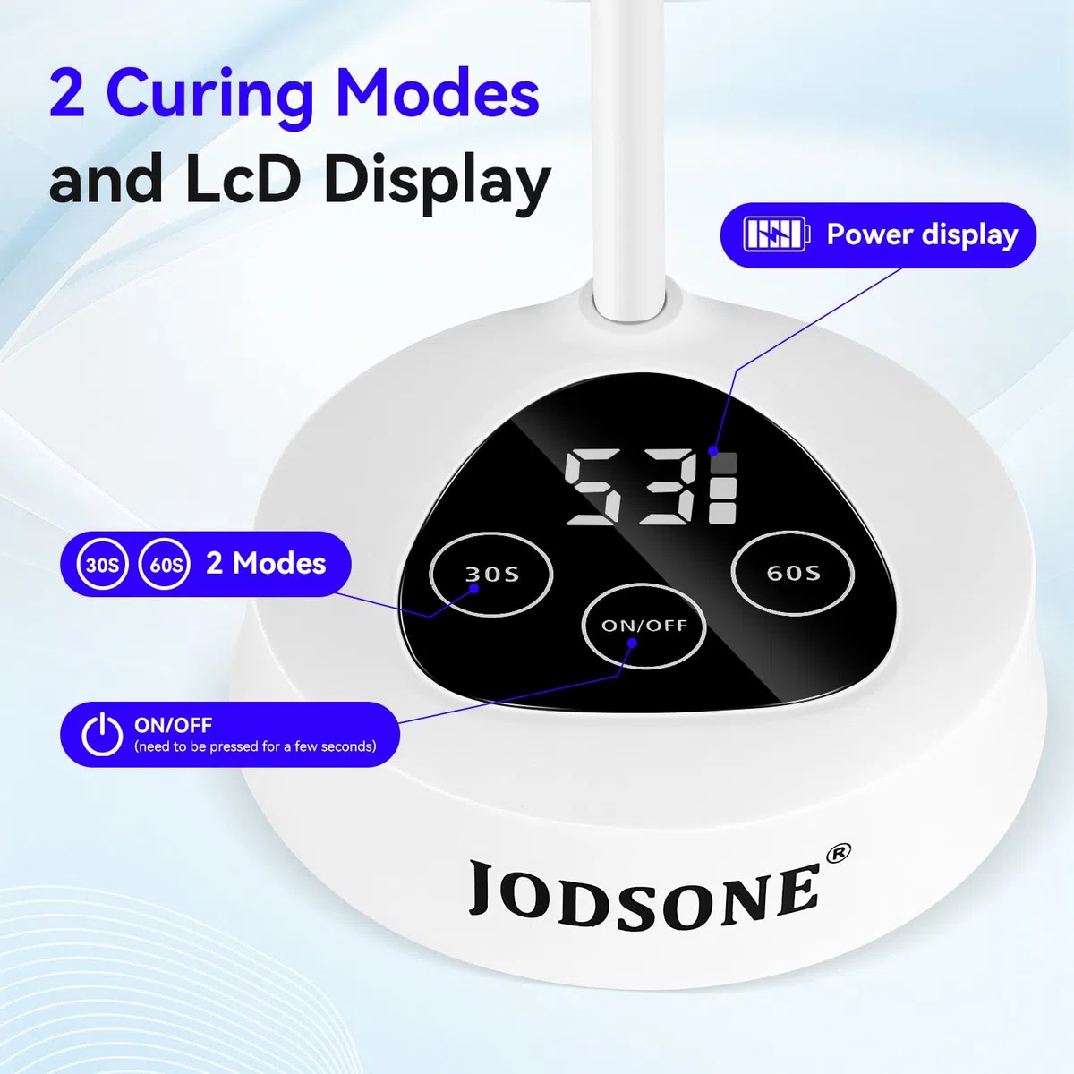 JODSONE Mini lámpara LED inalámbrica para uñas UV, recargable portátil para uñas de gel, sensor automático, lámpara LED de uñas blanca