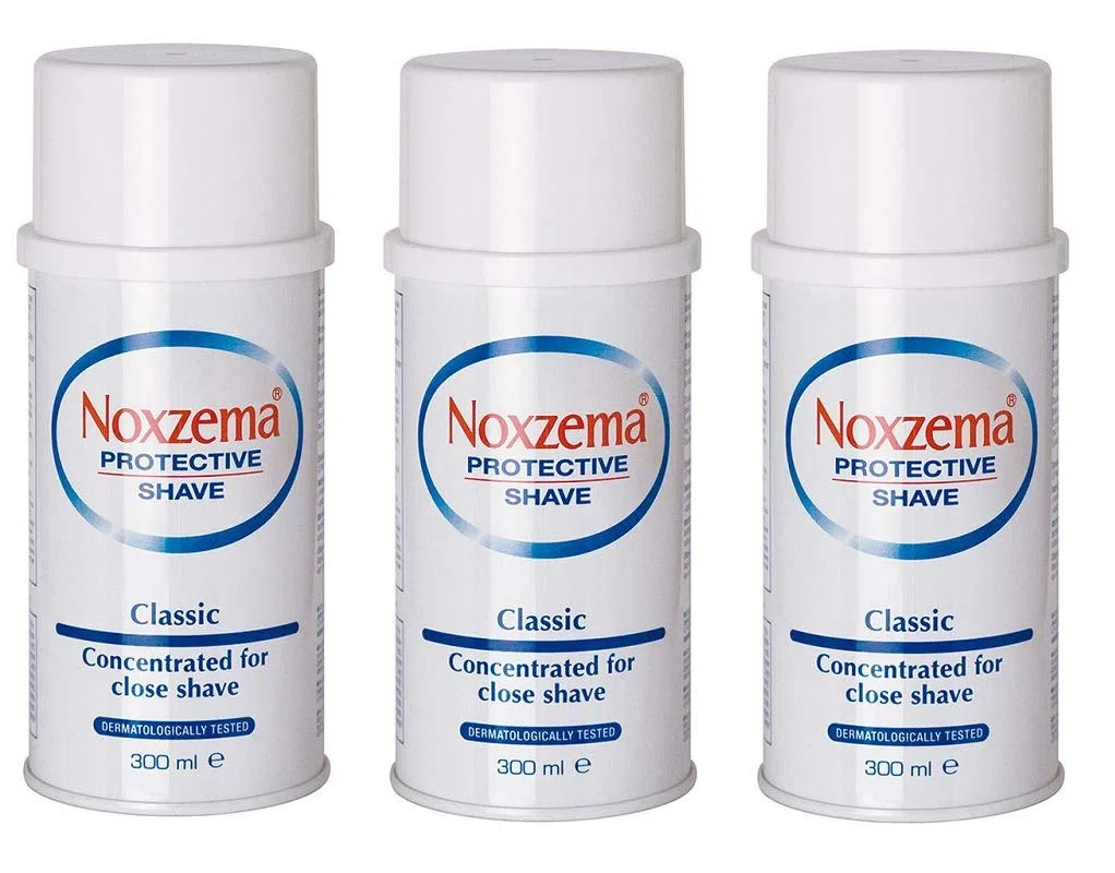 Noxzema Shaving Foam Cream Jabón Crema de Afeitar Blanco Classic mentol 300 ml