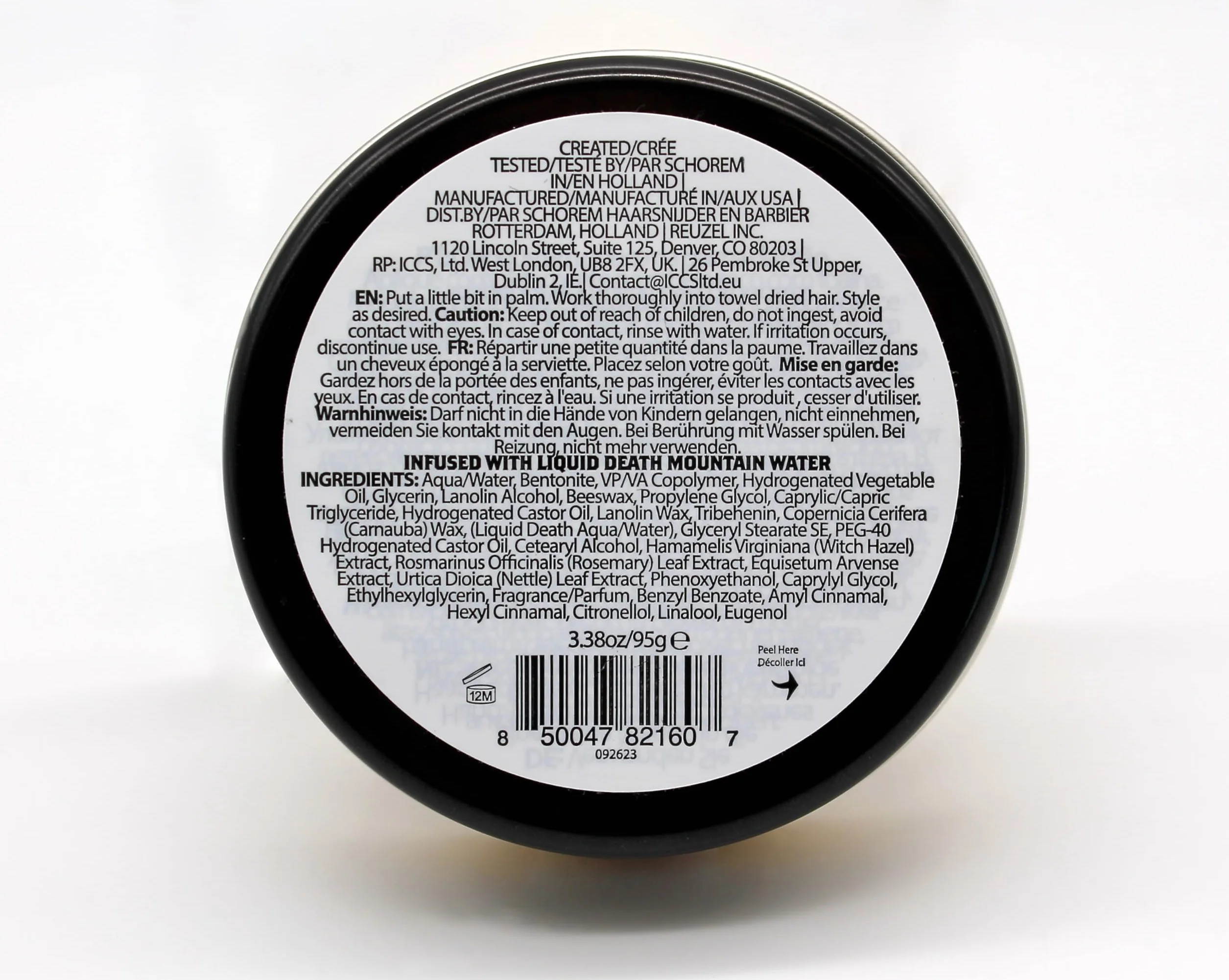 Reuzel Surf Cream, pomada en crema mate para hombres, crema de peinado de fijación ligera y flexible, 3,38 oz/95 g
